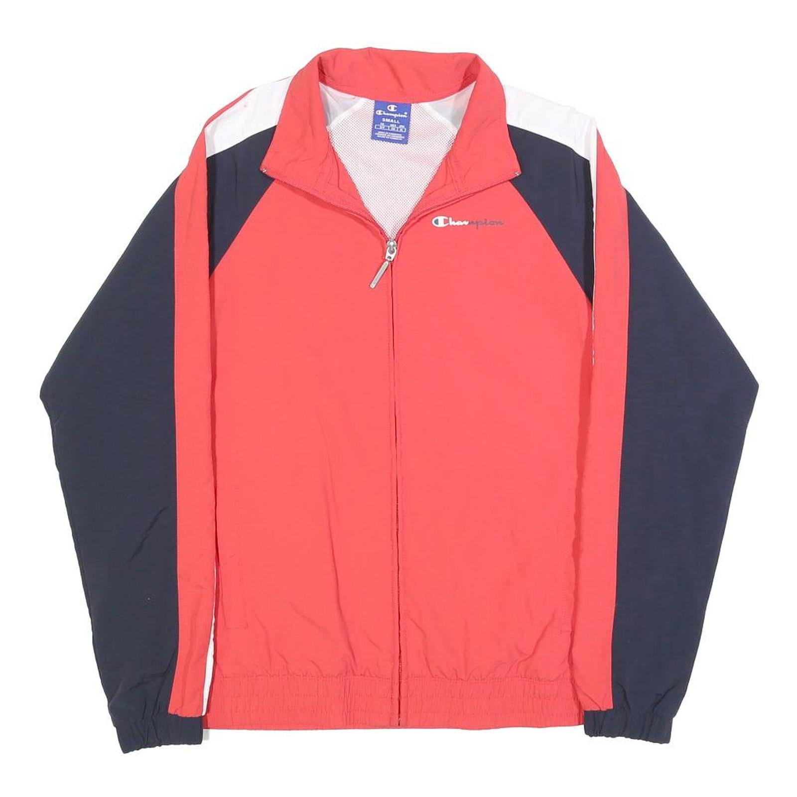 CHAMPION Womens Red & Navy Zip Up Polyester Track Jacket S Athletic Colourblock Refurbished - N/A refurbished available on Cerqular