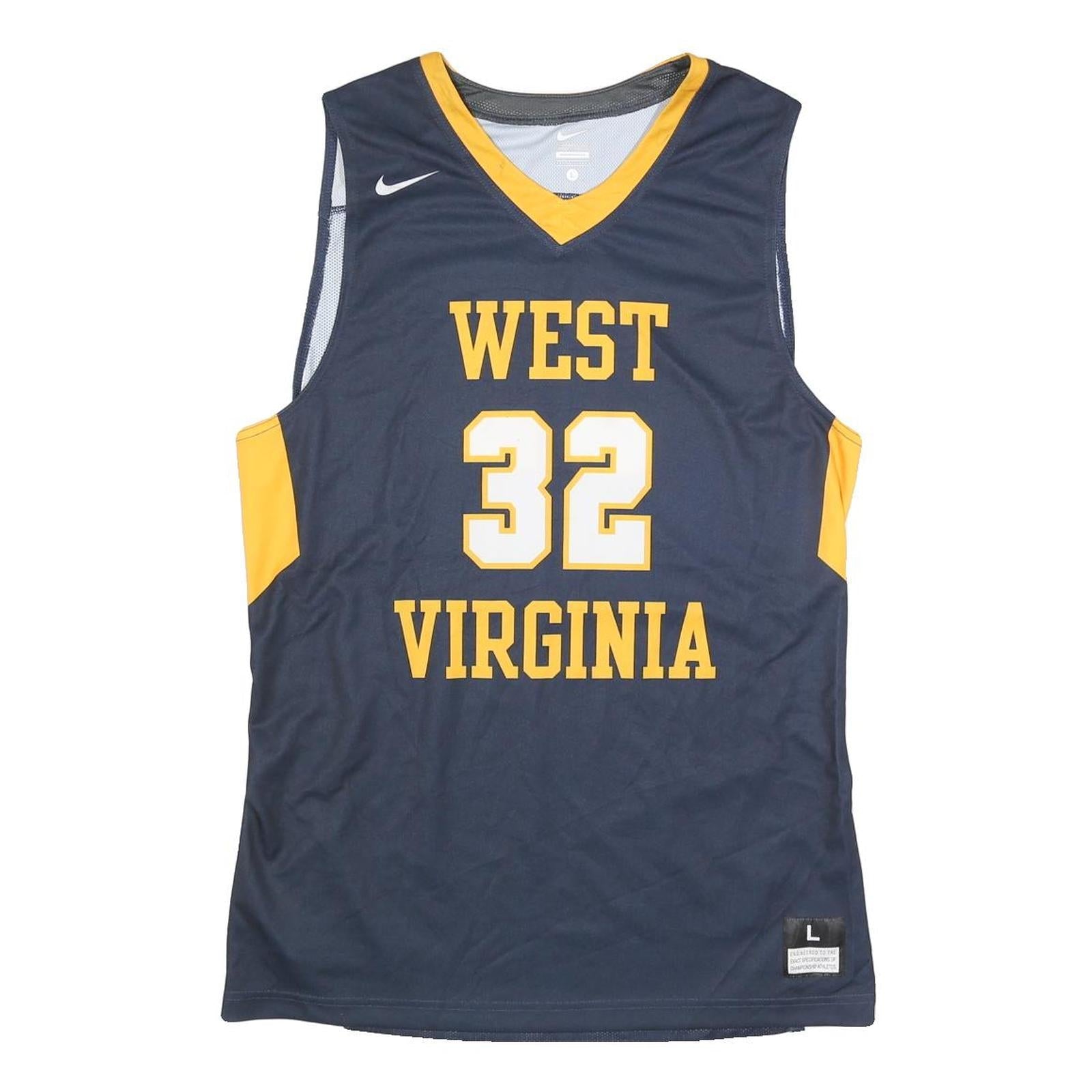 NIKE Mens Blue & Yellow West Virginia Basketball Jersey L Sleeveless V-Neck Refurbished - N/A refurbished available on Cerqular