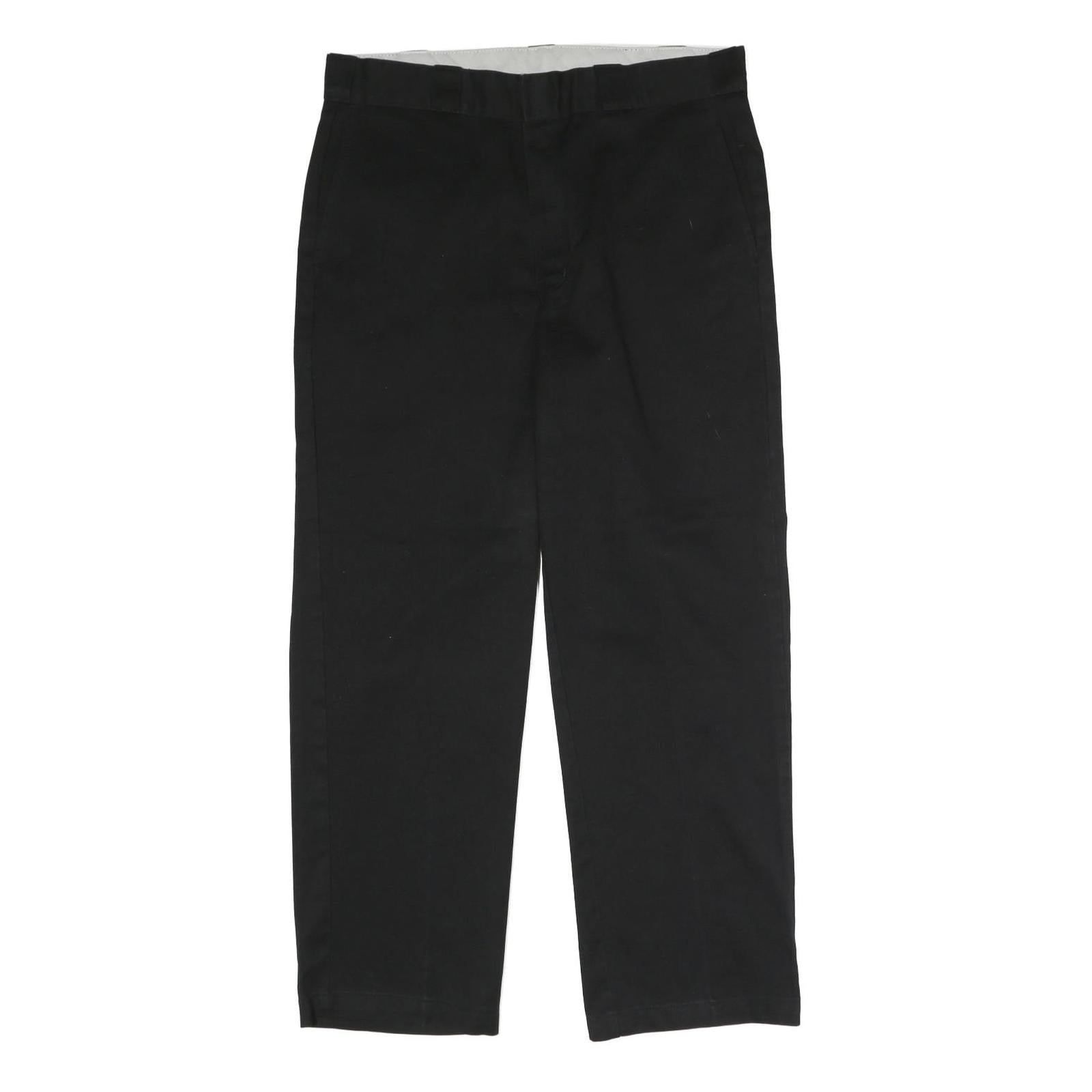 DICKIES Mens Black Regular Straight Trousers W34 L29 Workwear Zip Closure Refurbished - N/A refurbished available on Cerqular