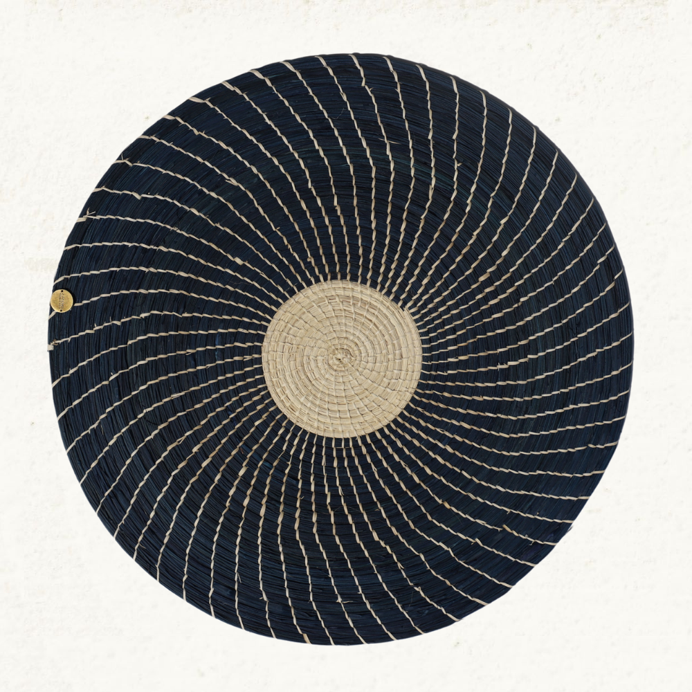 Black Moon Placemat - Pack of 6 - Handmade Iraca Palm Placemat Refurbished - Apalma Handmade refurbished available on Cerqular