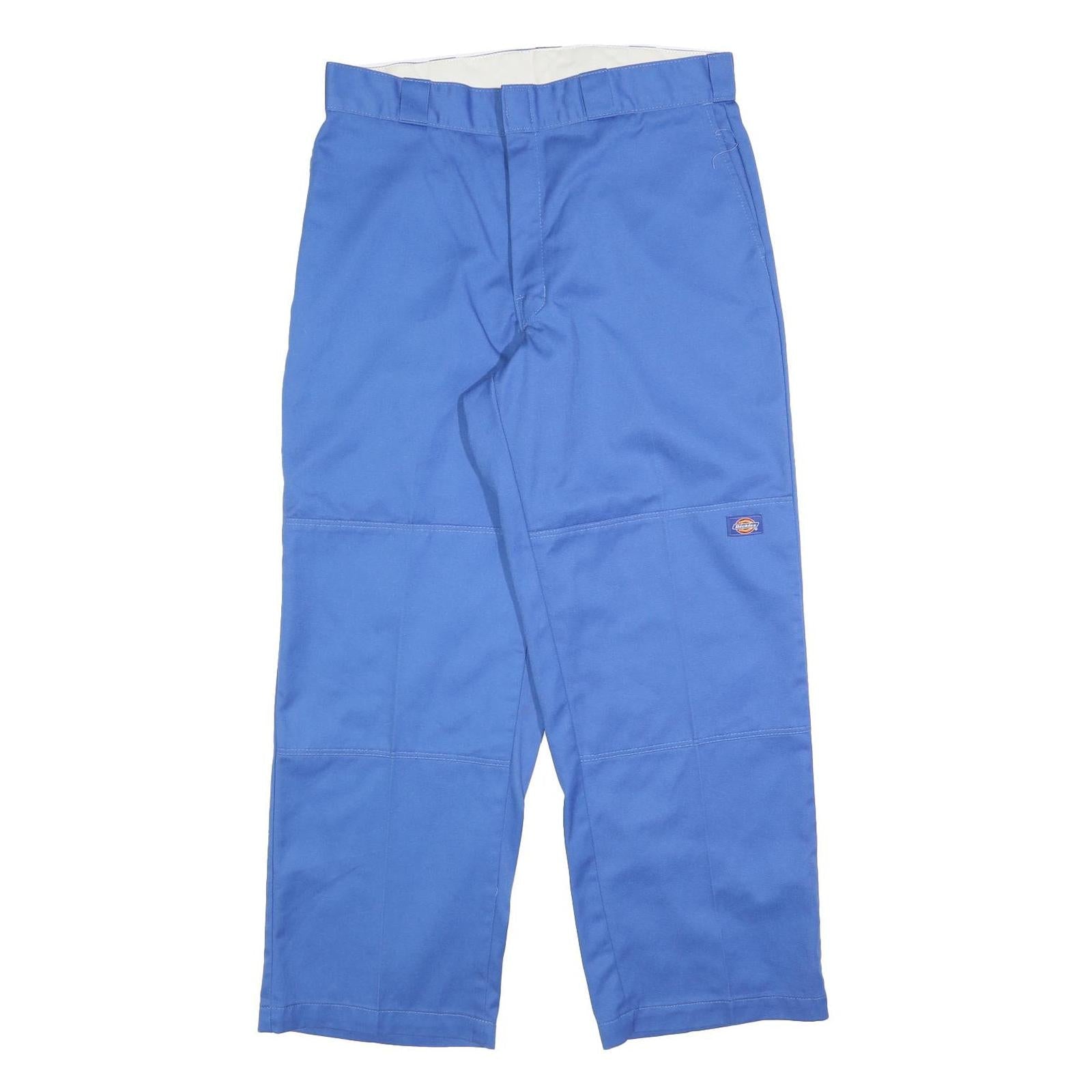 DICKIES Mens Cotton Blend Blue Regular Straight Trousers W34 L30 Workwear Zip Refurbished - N/A refurbished available on Cerqular