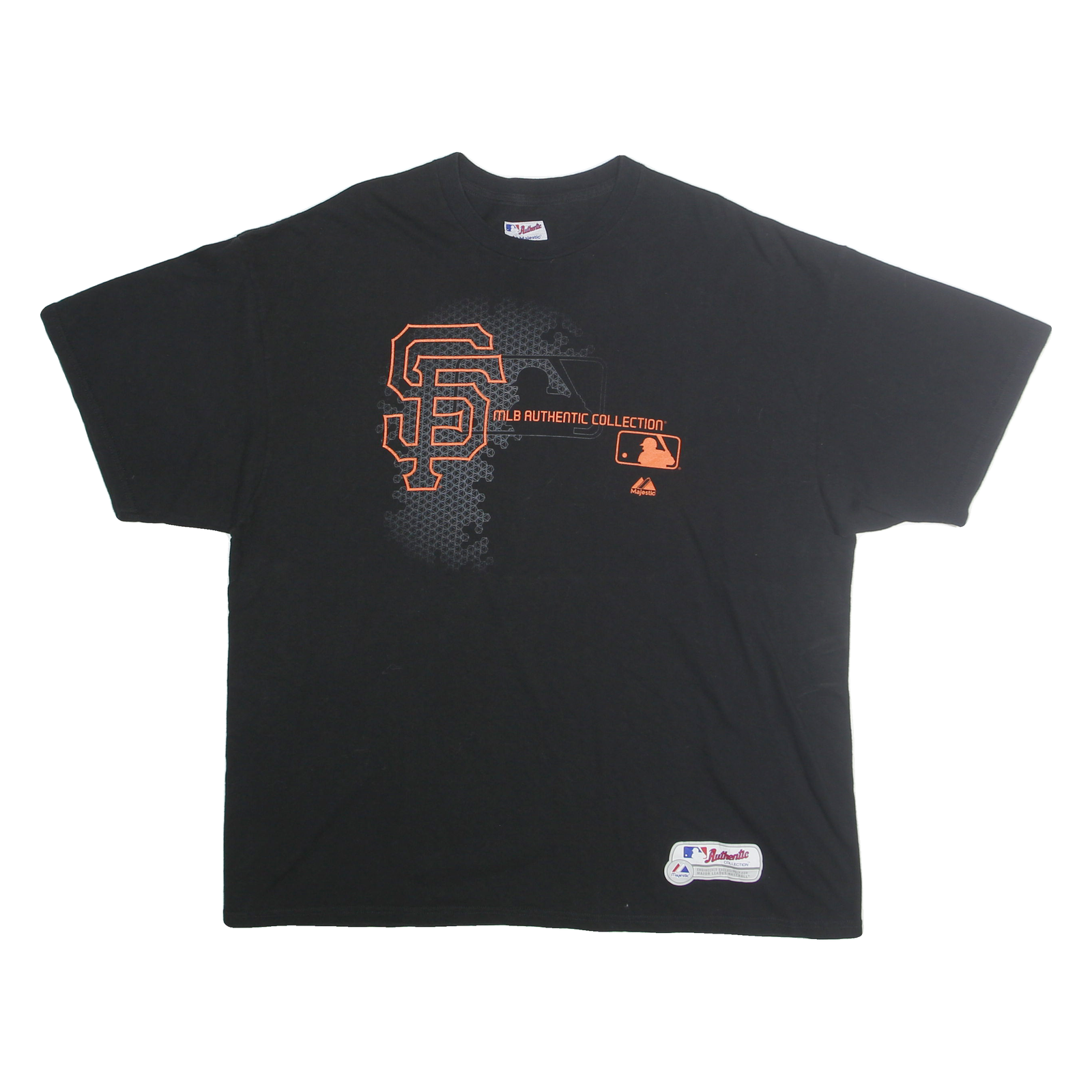 MAJESTIC Mens Black San Francisco Giants Graphic T-Shirt 2XL Short Sleeve Crew Refurbished - N/A refurbished available on Cerqular