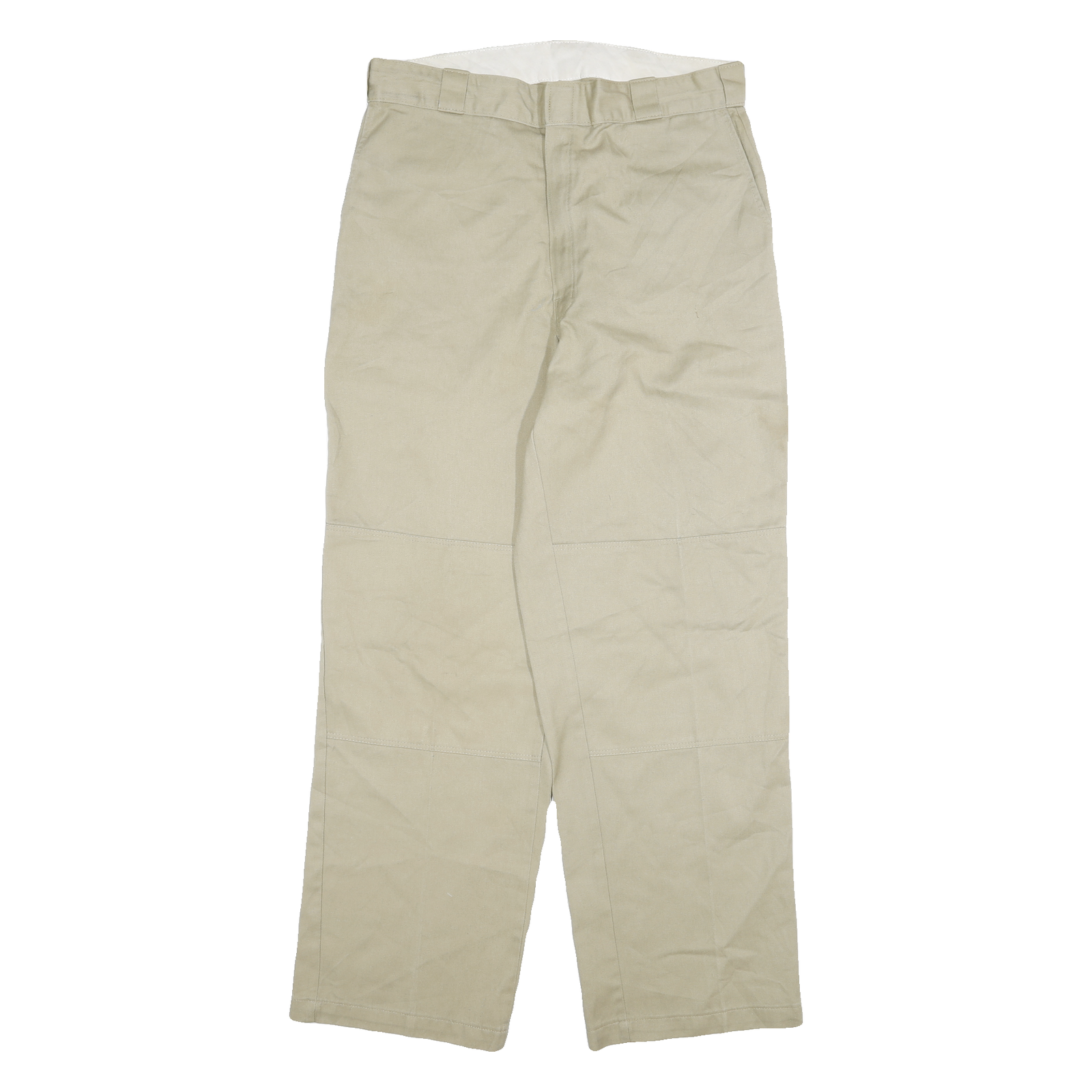 DICKIES Mens Cotton Blend Beige Relaxed Straight Trousers W34 L32 Workwear Refurbished - N/A refurbished available on Cerqular