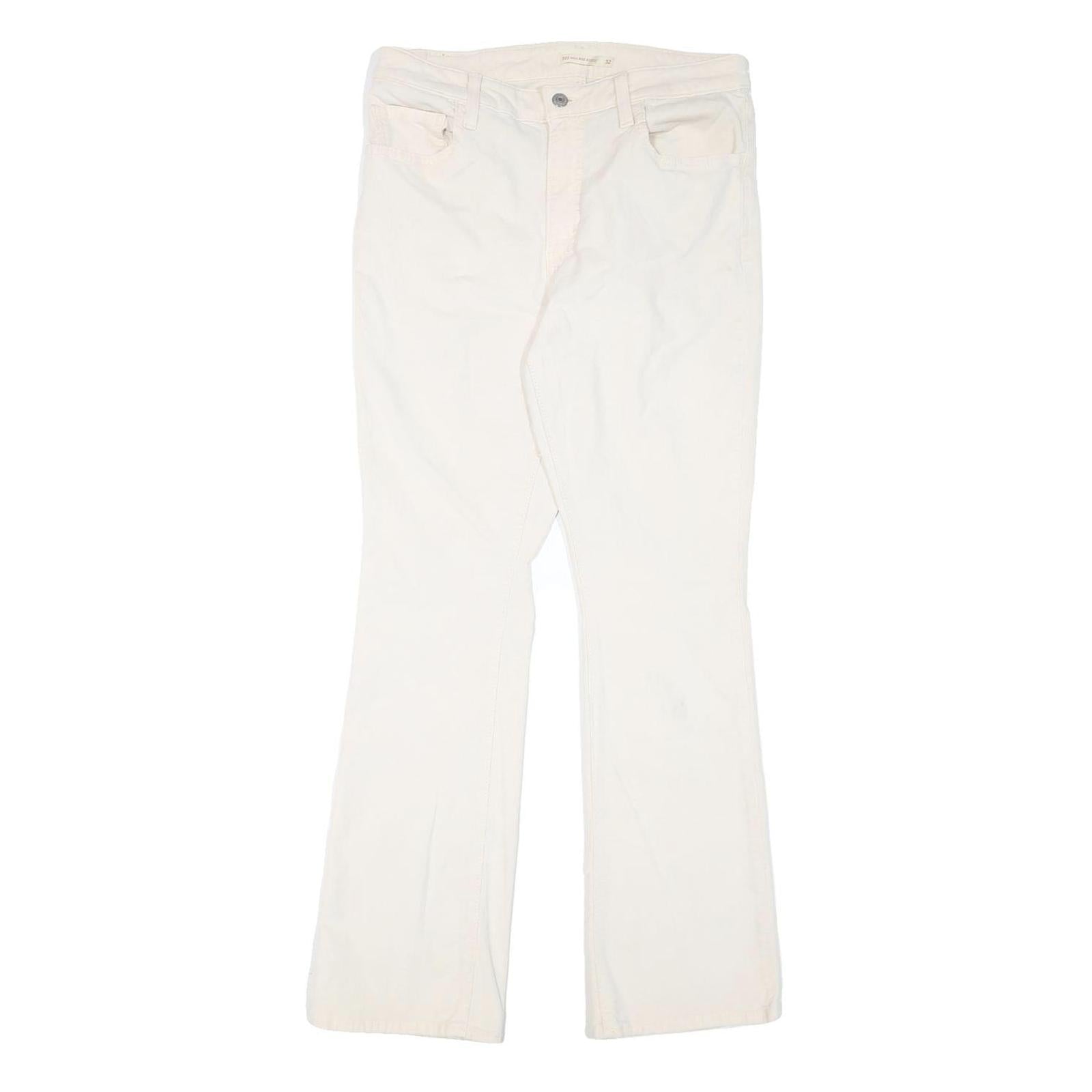 LEVI'S Womens Cotton Blend White Regular Tapered Trousers W32 L30 Classic Fit Refurbished - N/A refurbished available on Cerqular