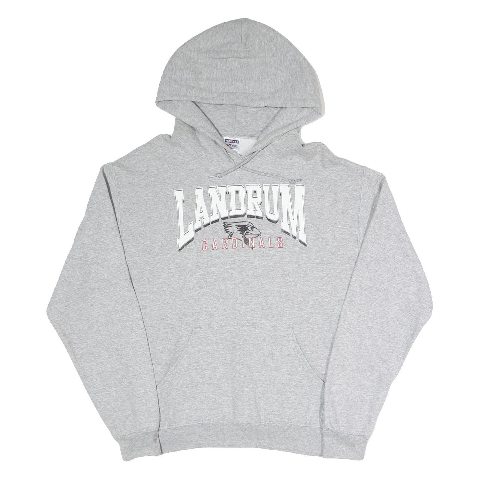 JERZEES Mens Grey Landrum Cardinals Hoodie M Cotton Blend Pullover Sweatshirt Refurbished - N/A refurbished available on Cerqular