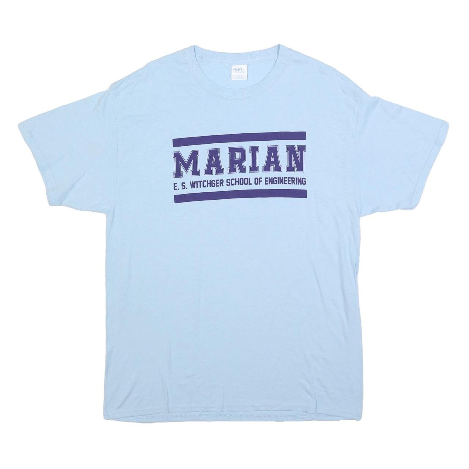 PORT & COMPANY Mens Light Blue Marian Engineering T-Shirt L Short Sleeve Crew Refurbished - N/A refurbished available on Cerqular
