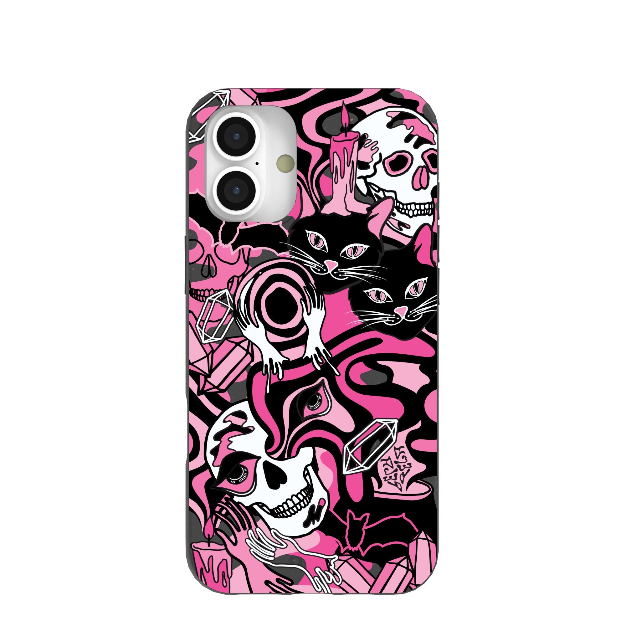 Black Spellbound Ghouls iPhone 16 Plus Case Refurbished - Pela Case refurbished available on Cerqular