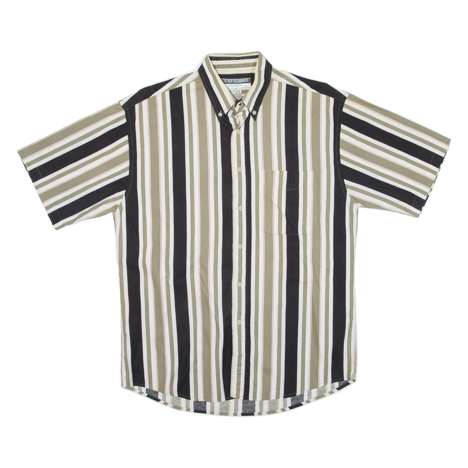 GOLF CLASSICS Mens Shirt Green Striped M Refurbished - N/A refurbished available on Cerqular