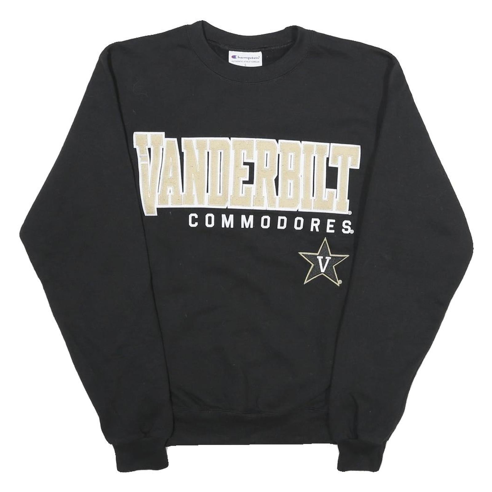 CHAMPION Mens Black Vanderbilt Commodores Crew Neck S Cotton Blend Sweatshirt Refurbished - N/A refurbished available on Cerqular