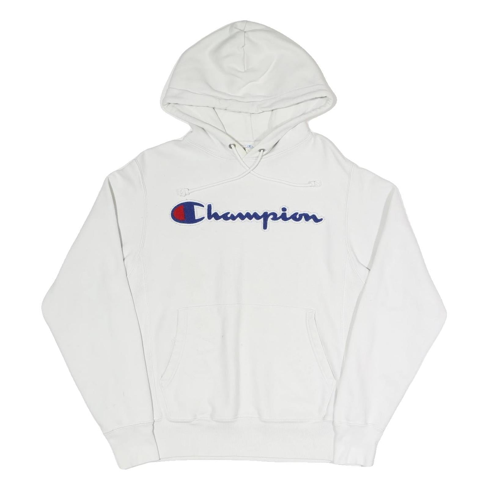 CHAMPION REVERSE WEAVE Mens White Hoodie S Classic Logo Pullover Cotton Blend Refurbished - N/A refurbished available on Cerqular
