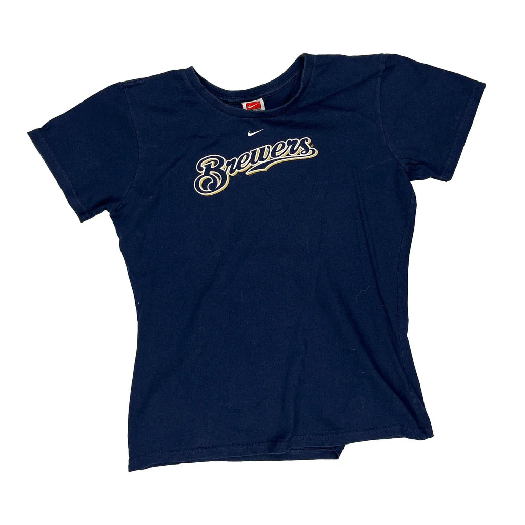 Buy Age 12-13 Brewers Nike Mlb T-Shirt - Large Blue Cotton Refurbished - $14.06 Age 12-13 Brewers Nike Mlb T-Shirt - Large Blue Cotton Refurbished - Thrifted (note: this is a term often used to describe second- refurbished available on Cerqular