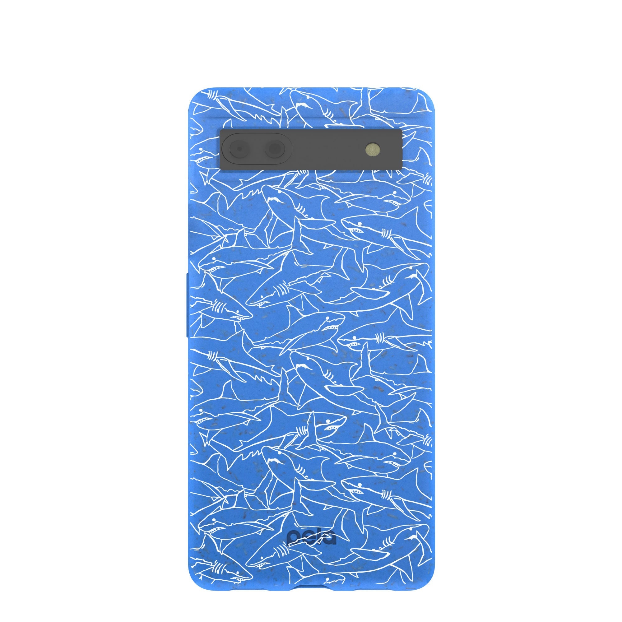 Electric Blue Shark Frenzy Google Pixel 6a Case Refurbished - Pela Case refurbished available on Cerqular