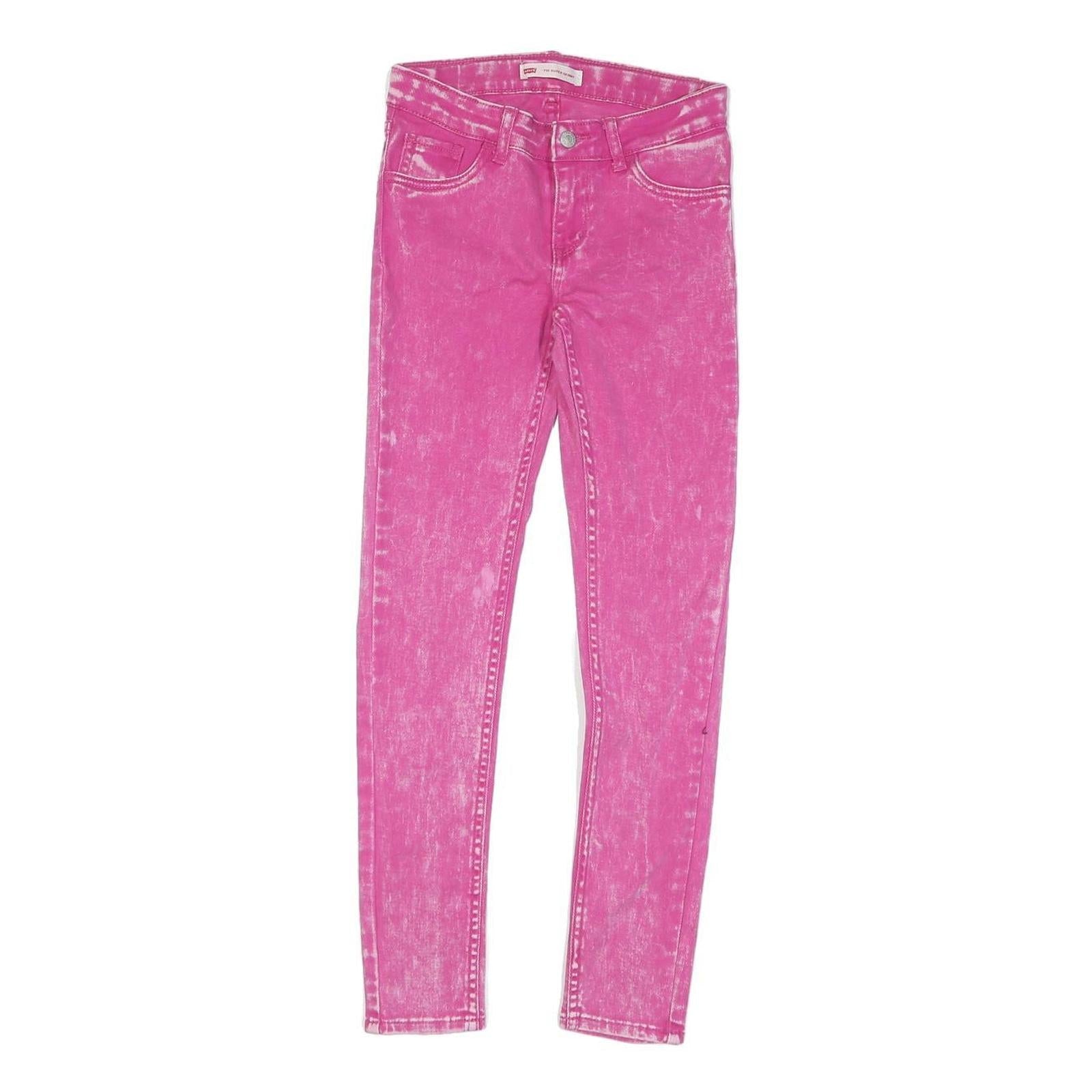 LEVI'S Womens Pink Regular Skinny Denim Light W24 L26 Pink Wash Jeans Refurbished - N/A refurbished available on Cerqular