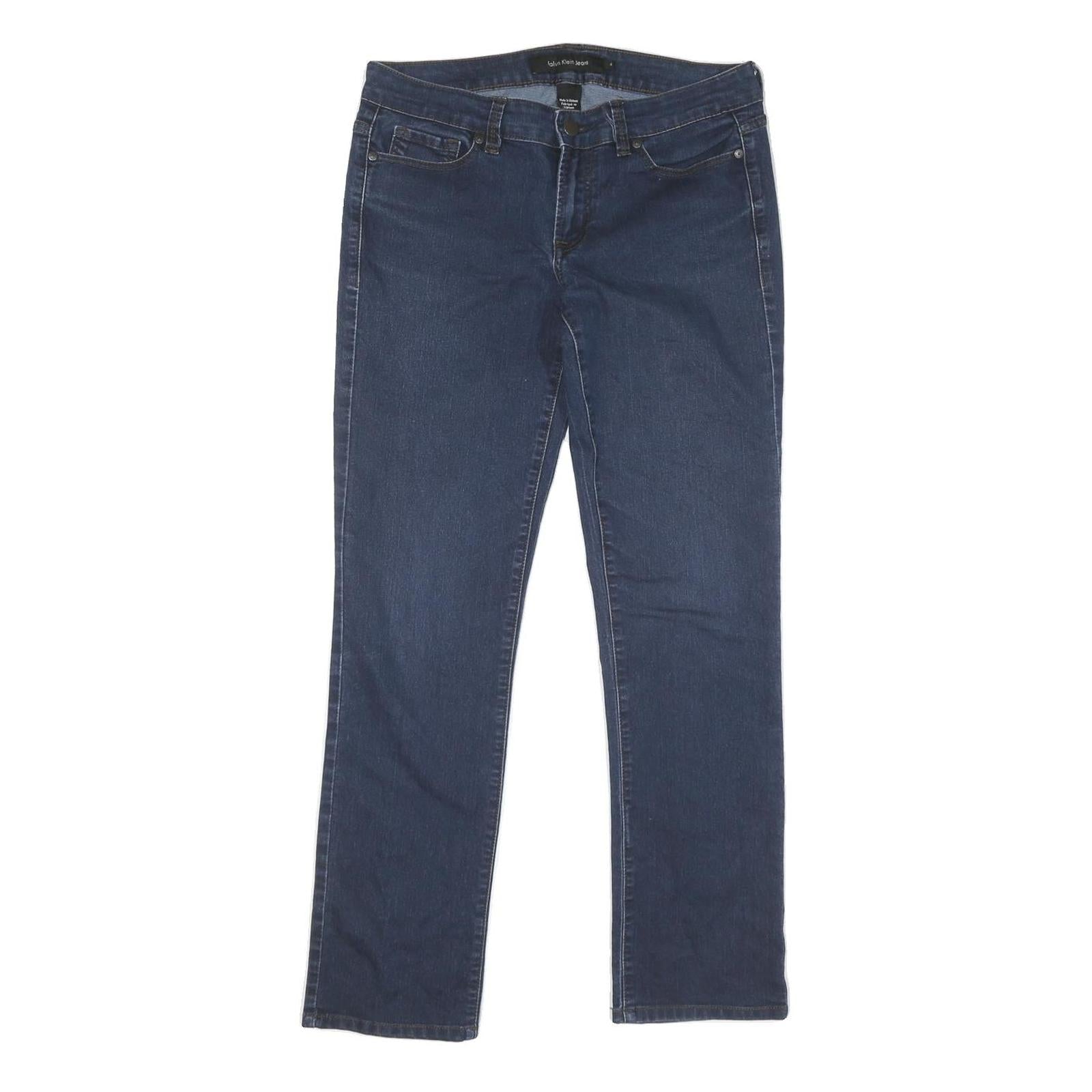 CALVIN KLEIN JEANS Womens Blue Regular Straight Denim Raw W30 L28 Stylish Refurbished - N/A refurbished available on Cerqular