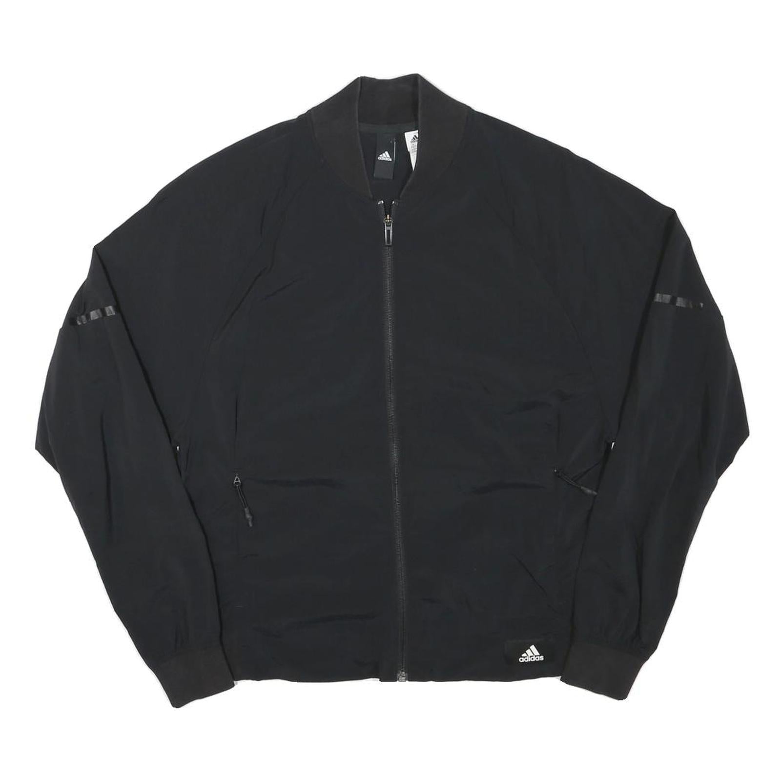 ADIDAS Womens Black Bomber Jacket S Polyester Blend Plain Zip Casual Lightweight Refurbished - N/A refurbished available on Cerqular
