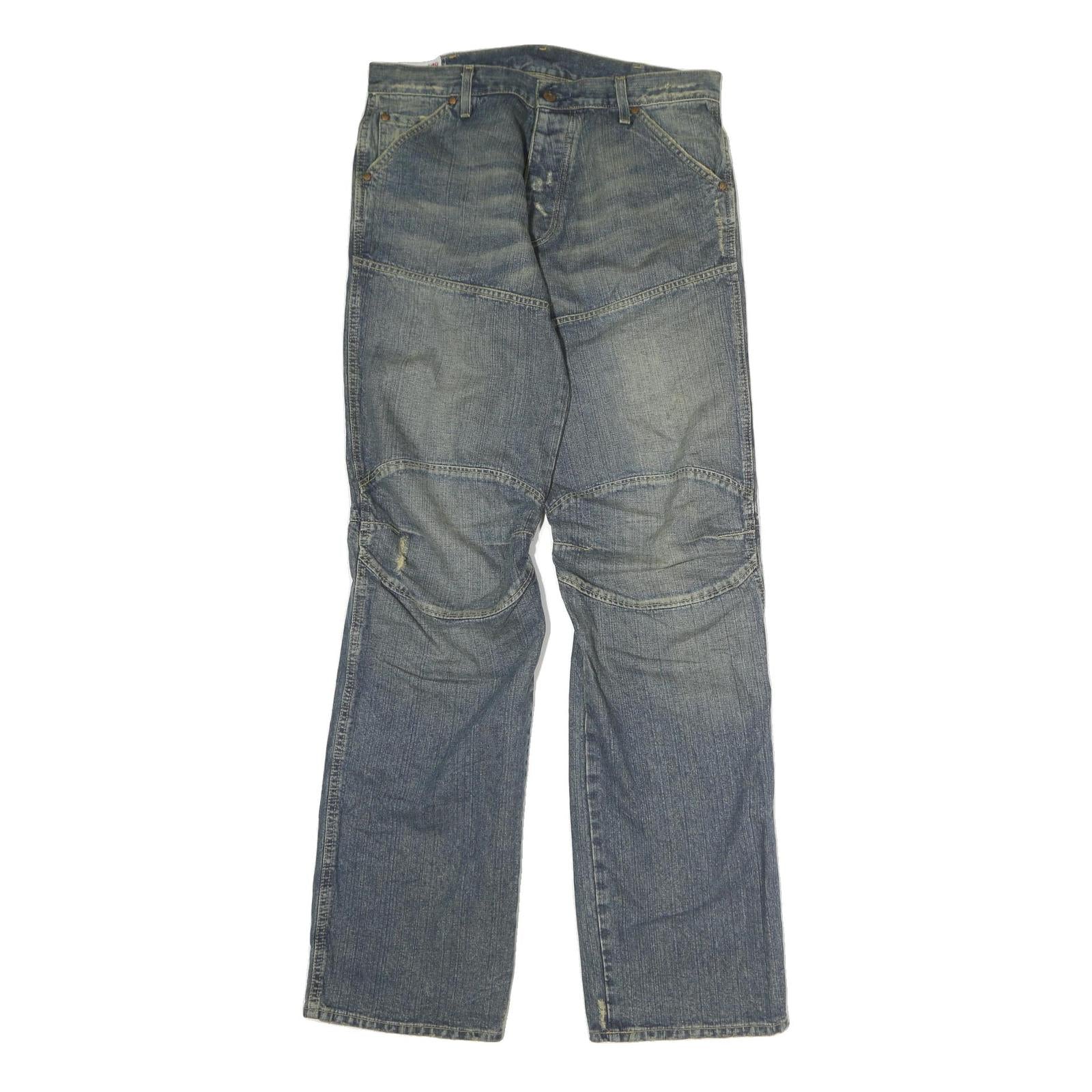 JETLAG AUTHORIZED Mens Jeans Blue Regular Straight Denim Stone Wash W36 L37 Refurbished - N/A refurbished available on Cerqular