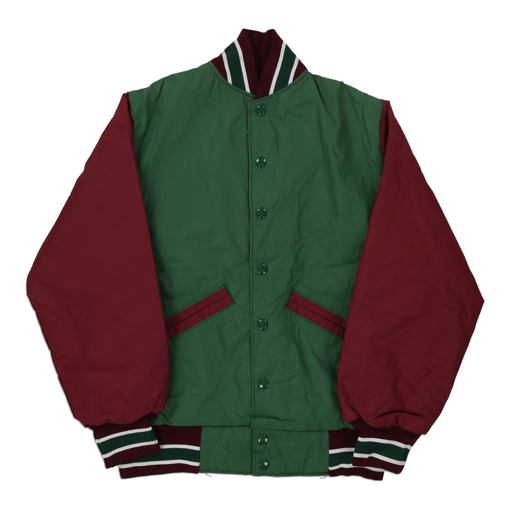 Made in USA Age 10-12 Ripon Athletic Varsity Jacket - Large Green Nylon Blend | Size: large Refurbished - Thrifted (note: this is a term often used to describe second- refurbished available on Cerqular