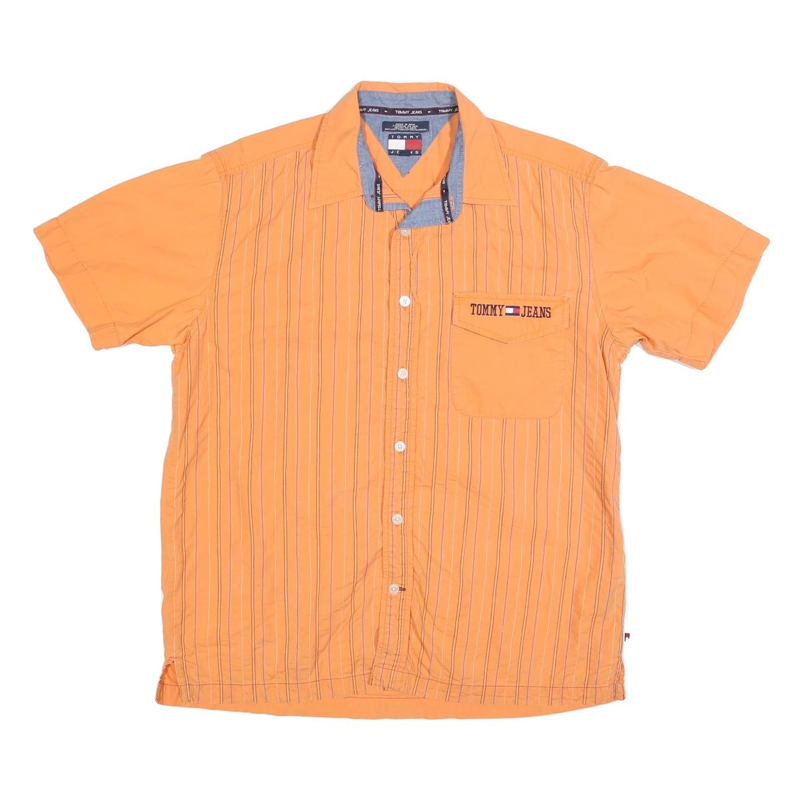 Buy TOMMY JEANS Mens Orange Striped Shirt M Cotton Blend Casual Summer Refurbished - $31.19 TOMMY JEANS Mens Orange Striped Shirt M Cotton Blend Casual Summer Refurbished - N/A refurbished available on Cerqular