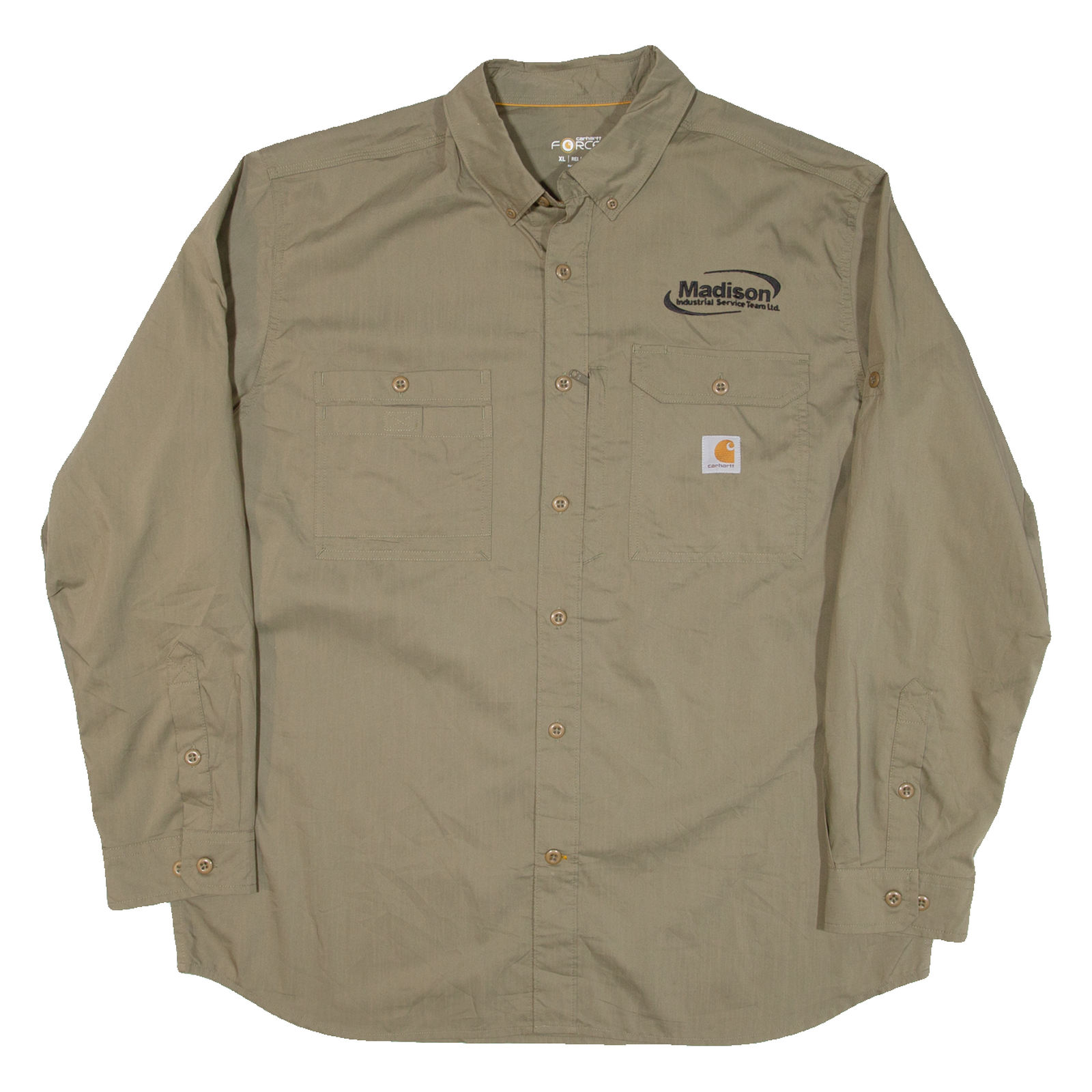 CARHARTT Mens Plain Shirt Green Long Sleeve XL Refurbished - N/A refurbished available on Cerqular