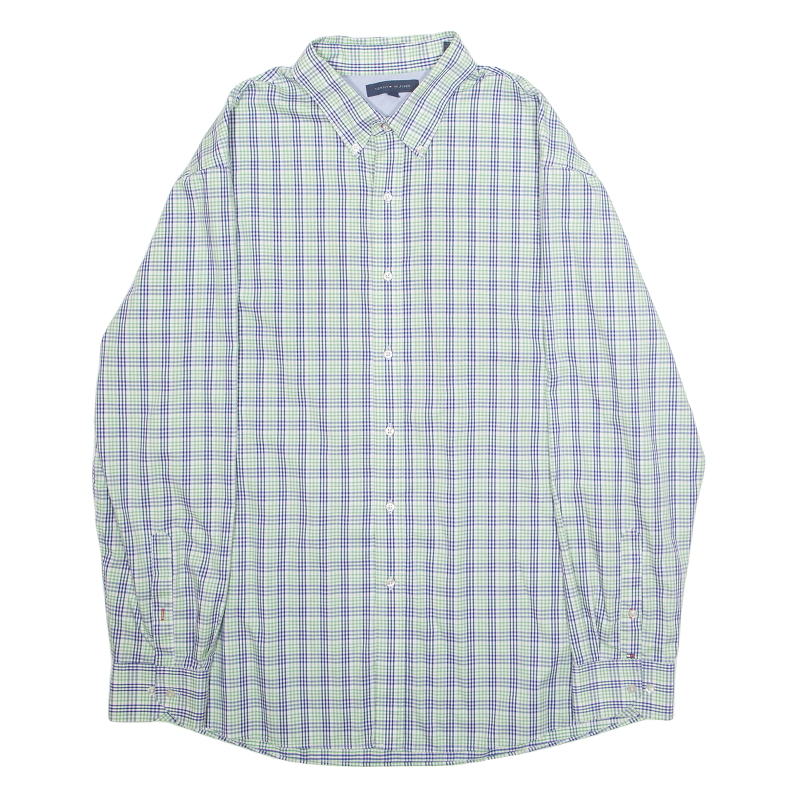 TOMMY HILFIGER Mens Shirt Green Plaid Long Sleeve XL Refurbished - N/A refurbished available on Cerqular
