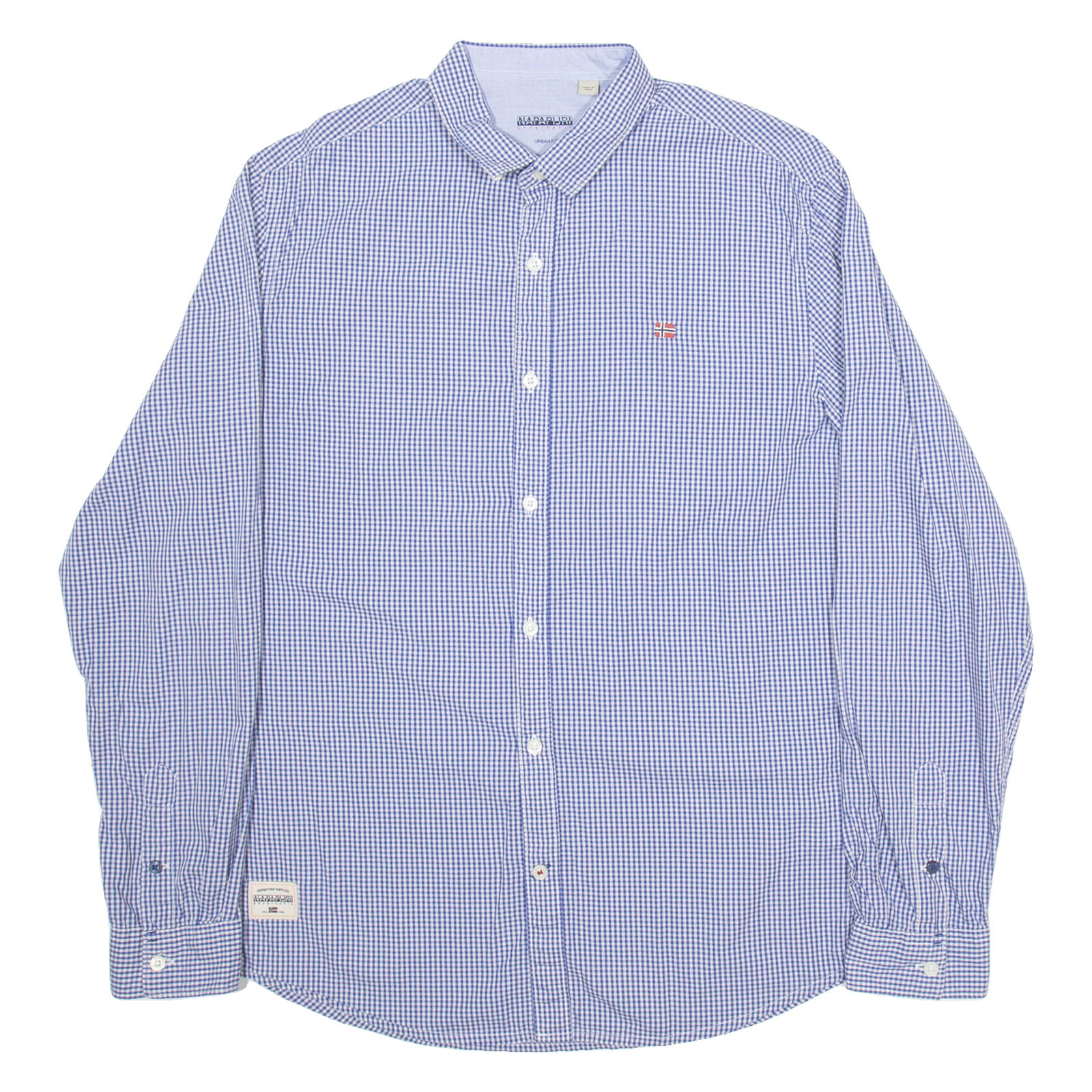 NAPAPIJRI Mens Shirt Blue Check Long Sleeve M Refurbished - N/A refurbished available on Cerqular