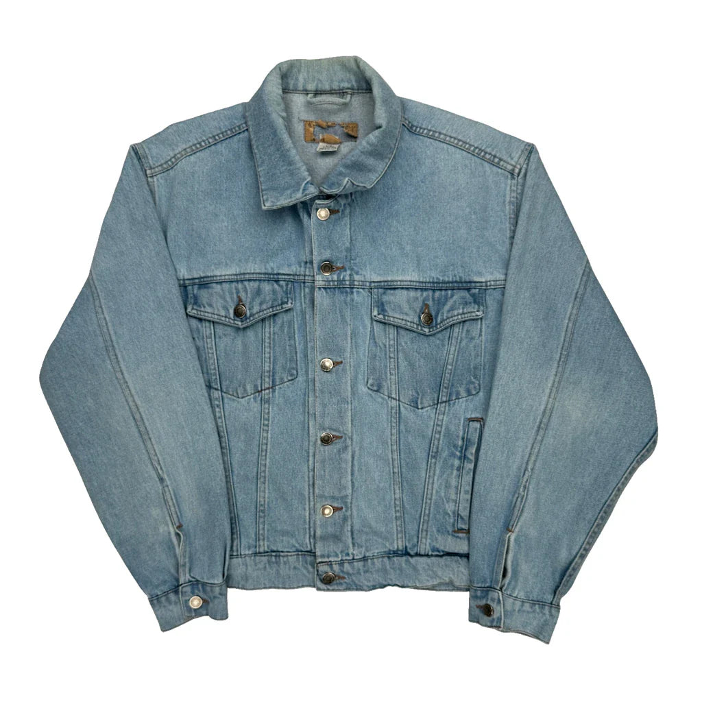 Levis Denim Jacket - Large Light Wash Denim Refurbished - Thrifted (note: this is a term often used to describe second- refurbished available on Cerqular