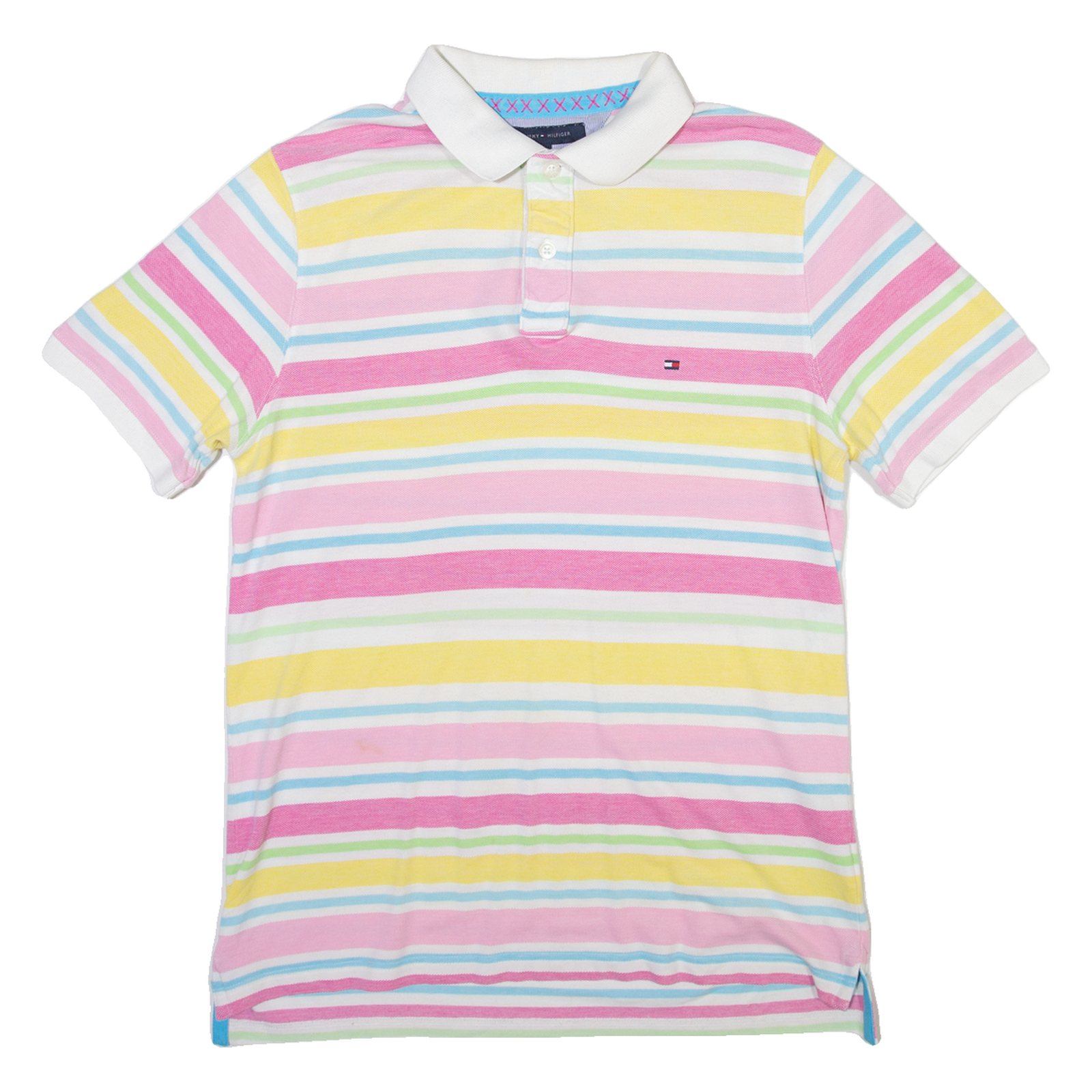 TOMMY HILFIGER Slim Fit Mens Polo Shirt Pink Striped XL Refurbished - N/A refurbished available on Cerqular