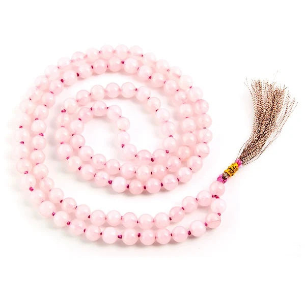 Rose Quartz Mala – 108 Handcrafted 8mm Beads Refurbished - N/A refurbished available on Cerqular