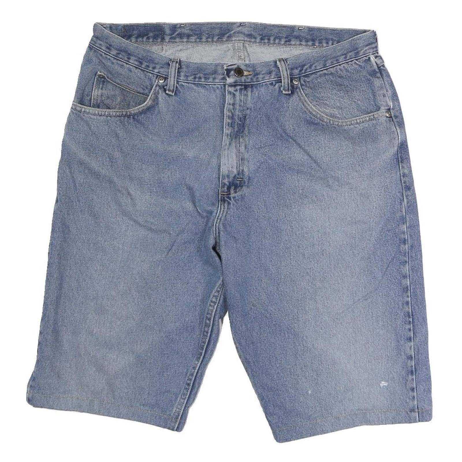 WRANGLER Mens Denim Blue Casual Shorts L W36 Cotton Blend Button Closure Refurbished - N/A refurbished available on Cerqular