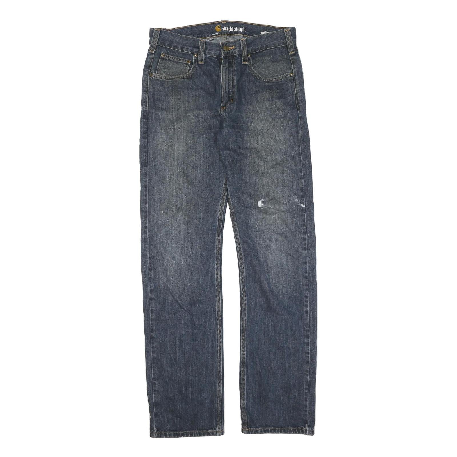 CARHARTT Mens Blue Regular Straight Denim Light W32 L34 Workwear Zip Jeans Refurbished - N/A refurbished available on Cerqular
