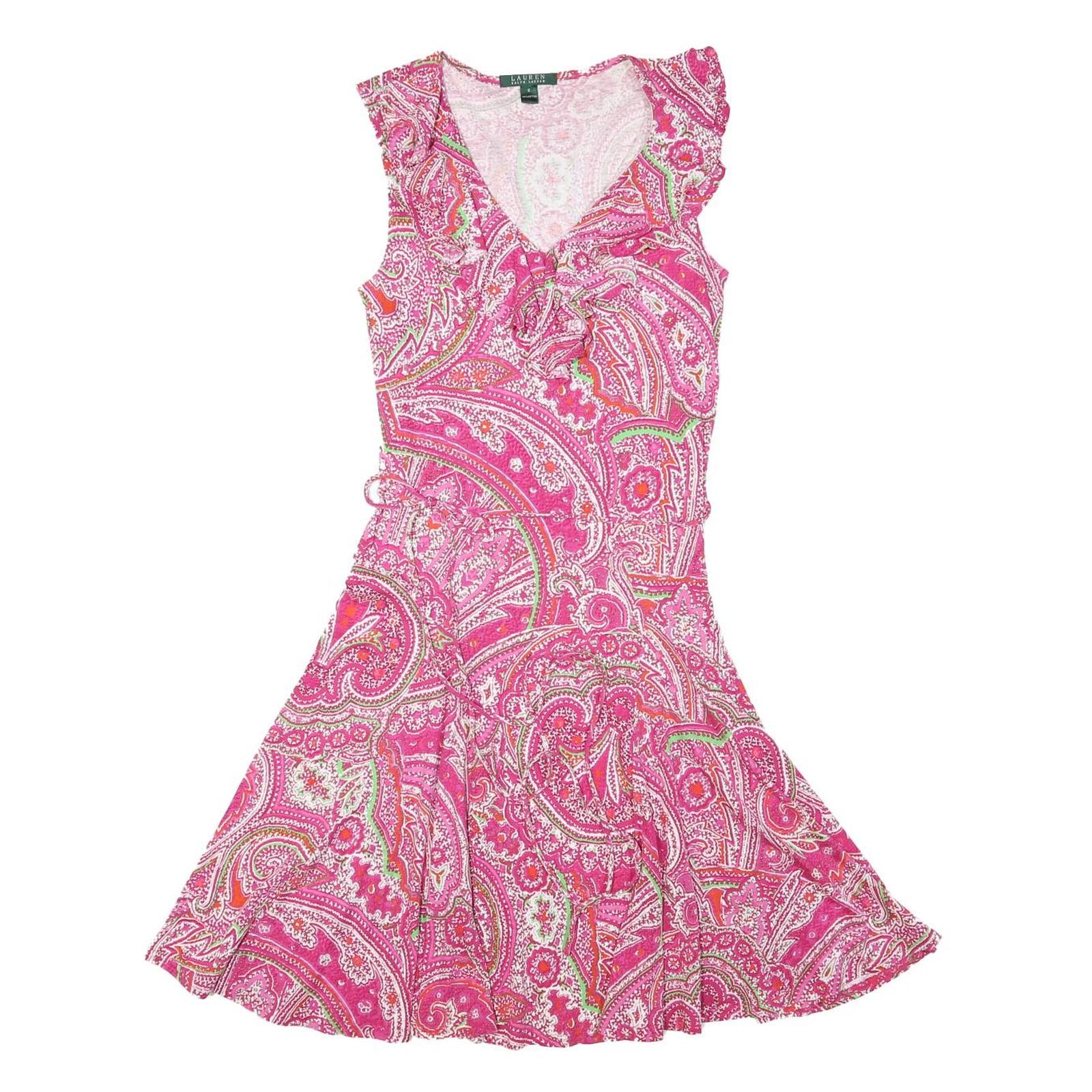 Buy LAUREN RALPH LAUREN Womens Pink Paisley Fit & Flare Cotton Blend Dress S V-Neck Refurbished - $49.39 LAUREN RALPH LAUREN Womens Pink Paisley Fit & Flare Cotton Blend Dress S V-Neck Refurbished - N/A refurbished available on Cerqular