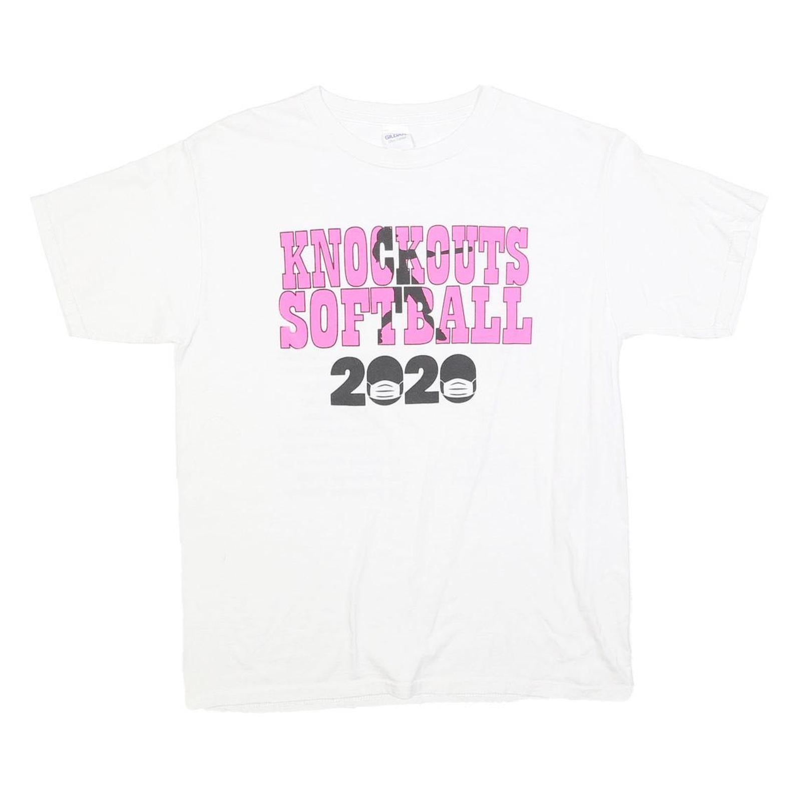 Buy GILDAN Womens White & Pink Knockouts Softball Graphic T-Shirt XL Short Sleeve Refurbished - $12.99 GILDAN Womens White & Pink Knockouts Softball Graphic T-Shirt XL Short Sleeve Refurbished - N/A refurbished available on Cerqular