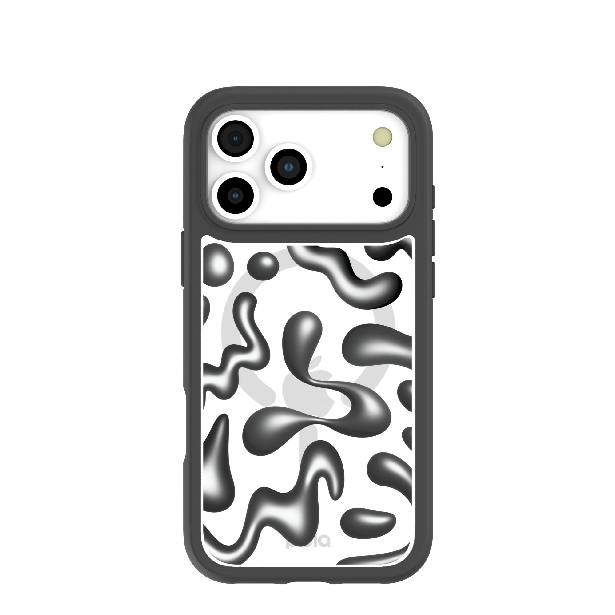 Clear Chrome Doodles iPhone 17 Pro Max Case With Noir Ridge (MagSafe included) Refurbished - Pela Case refurbished available on Cerqular