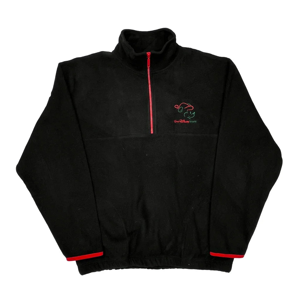 Walt Disney World Disney Graphic Fleece - Large Black Polyester Refurbished - Thrifted (note: this is a term often used to describe second- refurbished available on Cerqular