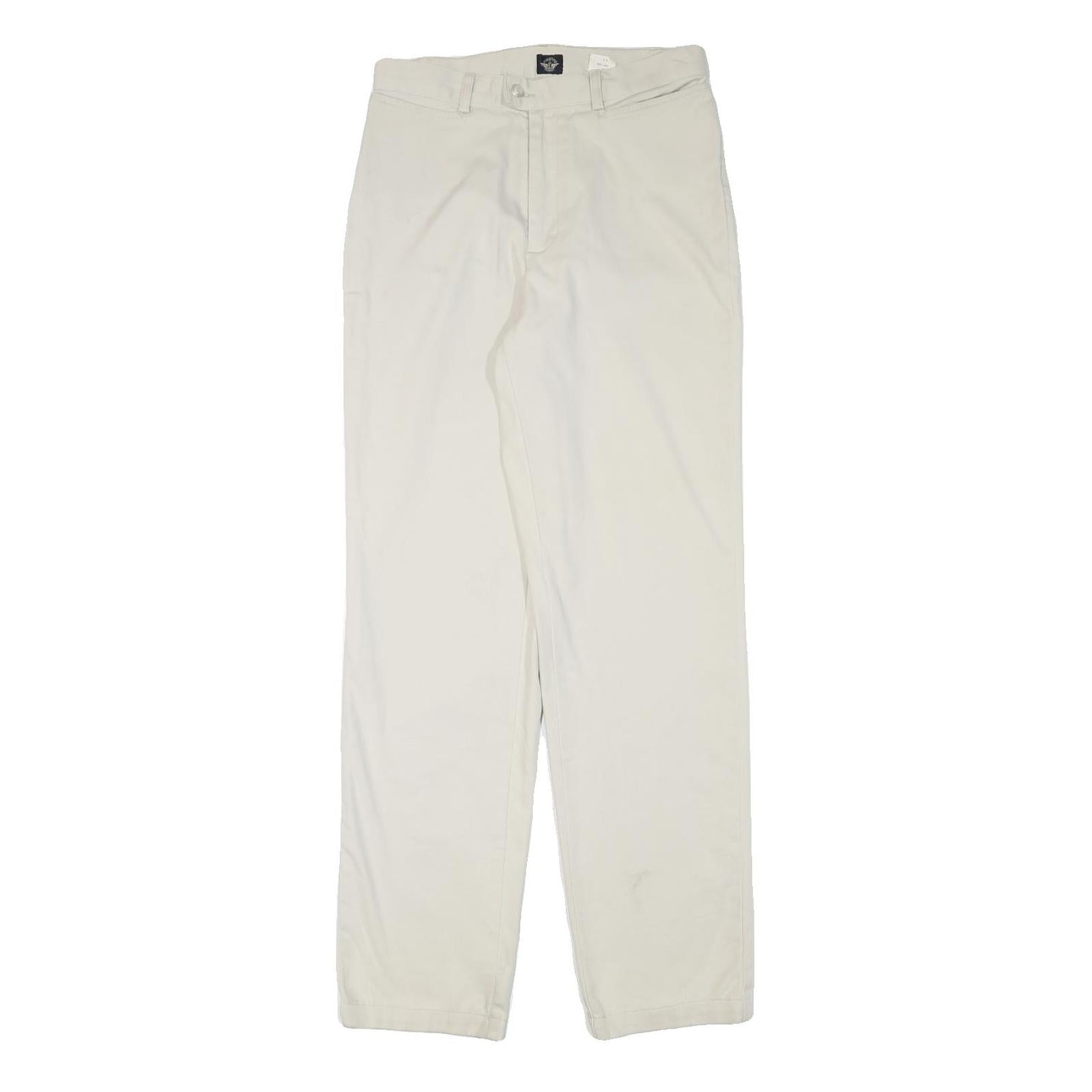 DOCKERS Mens Cotton Blend White Regular Straight Trousers W28 L30 Classic Zip Refurbished - N/A refurbished available on Cerqular