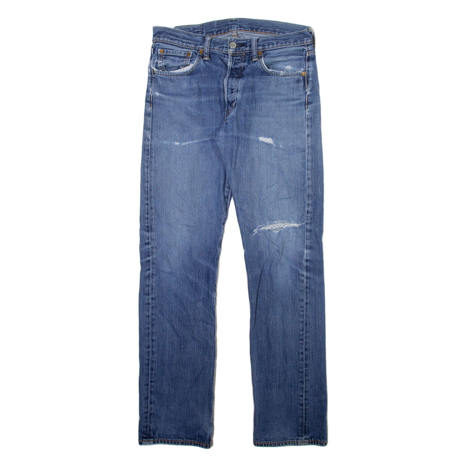 LEVI'S 501 Jeans Mens Blue Regular Straight Stone Wash W30 L30 Refurbished - N/A refurbished available on Cerqular