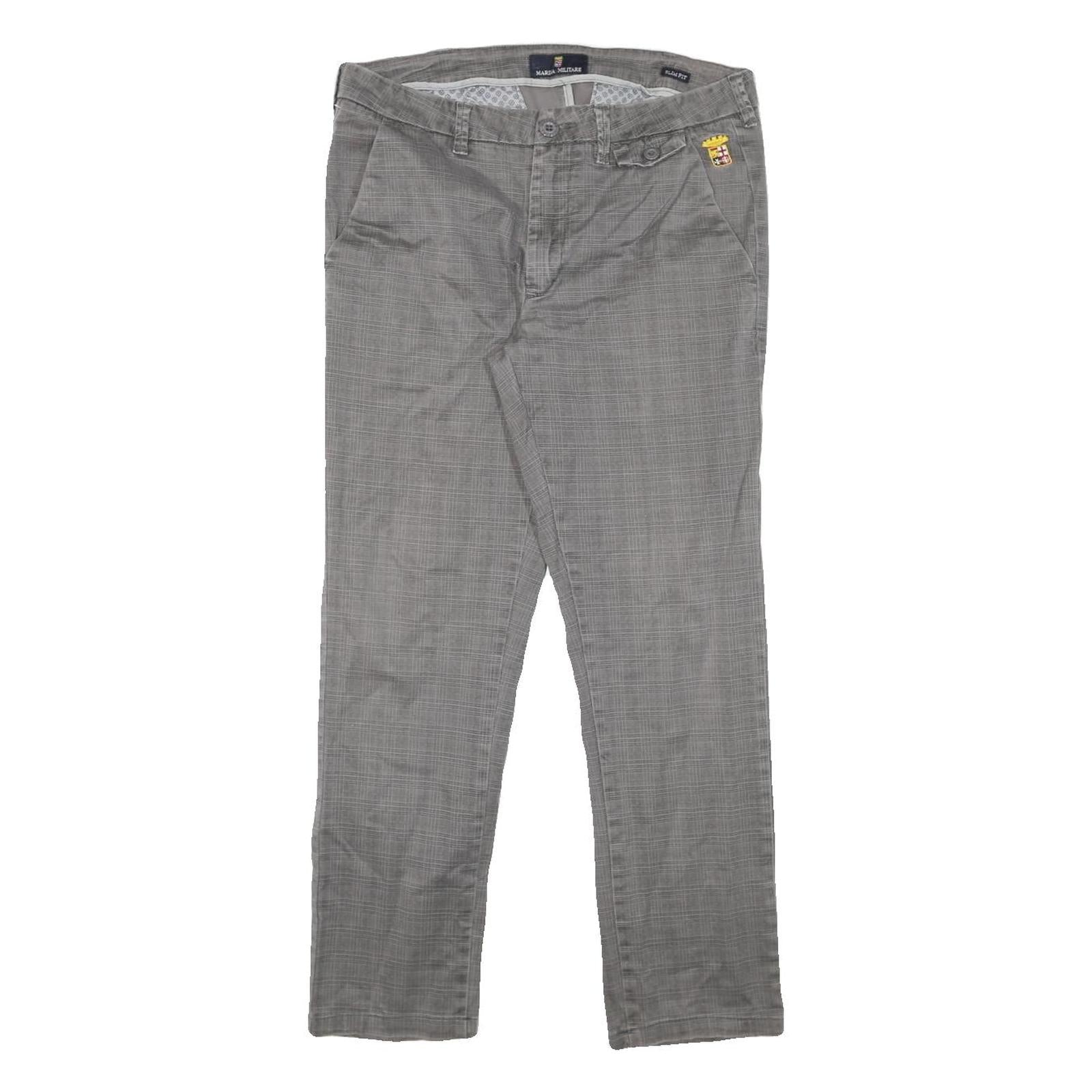 MARINA MILITARE Mens Cotton Blend Grey Slim Trousers W31 L27 Stylish Casual Wear Refurbished - N/A refurbished available on Cerqular