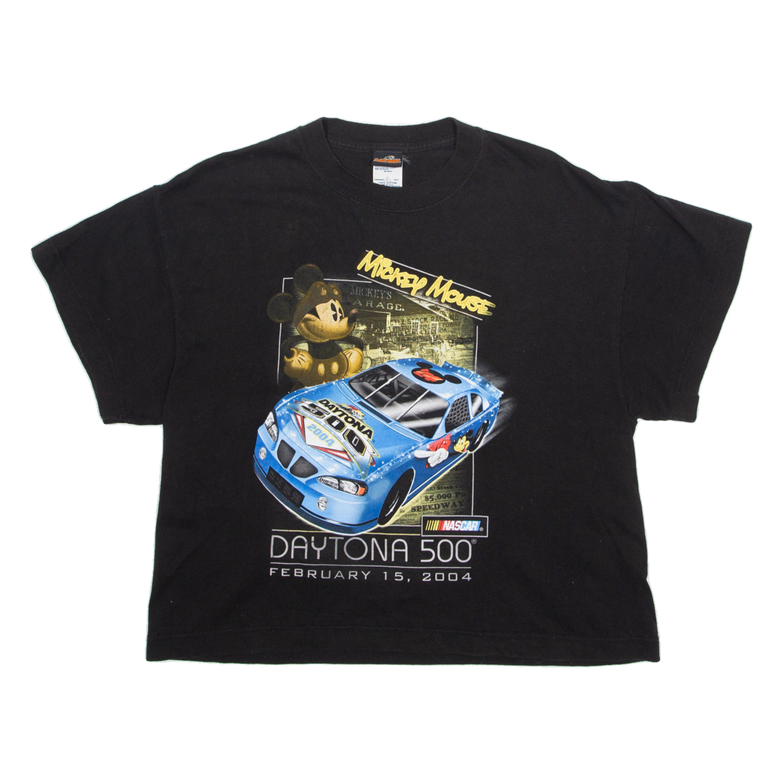 NASCAR DAYTONA 500 2004 Mickey Mouse Womens T-Shirt Black USA L Refurbished - N/A refurbished available on Cerqular