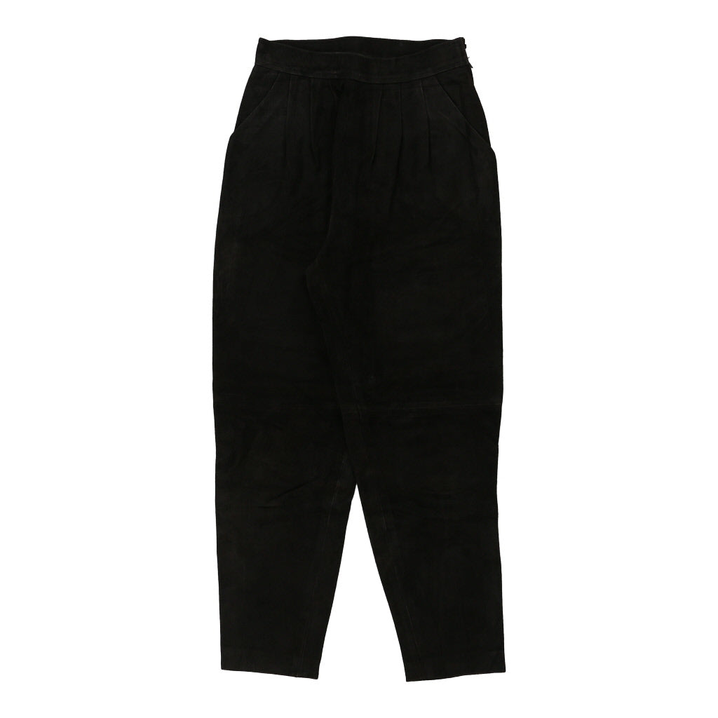Unbranded Trousers - 26W UK 8 Black Suede Refurbished - Thrifted (note: this is a term often used to describe second- refurbished available on Cerqular
