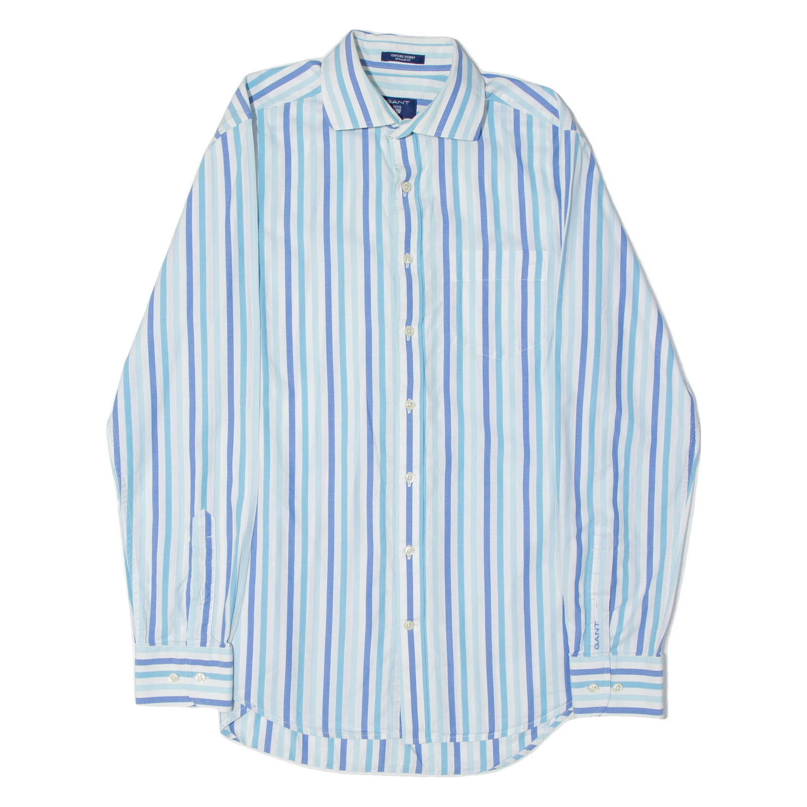 GANT Oxford Dobby Mens Shirt Blue Striped Long Sleeve S Refurbished - N/A refurbished available on Cerqular