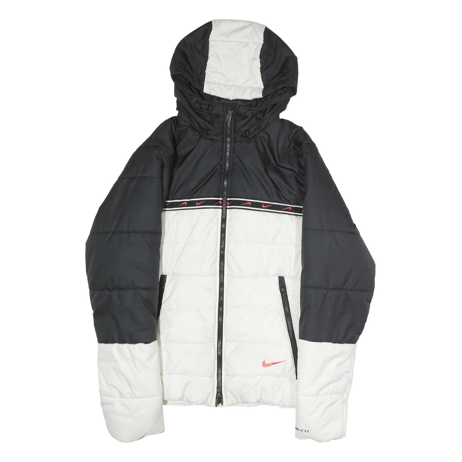 Buy NIKE Mens Black & White Zip Up Puffer Jacket S Polyester Therma-Fit Hooded Refurbished - $59.79 NIKE Mens Black & White Zip Up Puffer Jacket S Polyester Therma-Fit Hooded Refurbished - N/A refurbished available on Cerqular