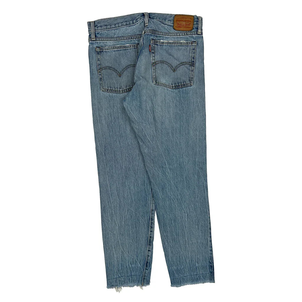 Levis Jeans - 30W 28L Light Wash Cotton Refurbished - Thrifted (note: this is a term often used to describe second- refurbished available on Cerqular