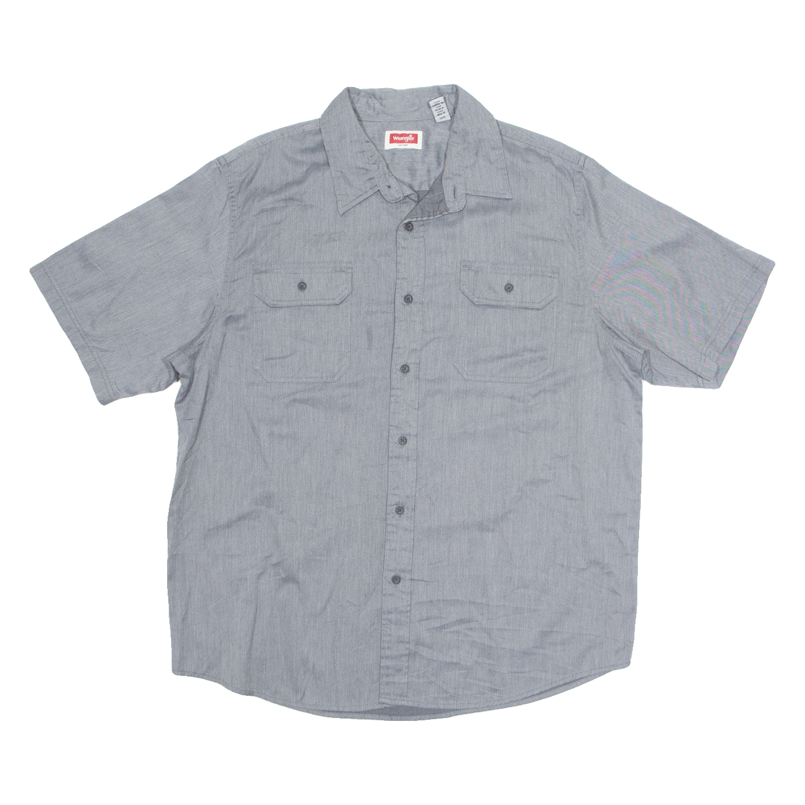 WRANGLER Mens Denim Shirt Grey L Refurbished - N/A refurbished available on Cerqular