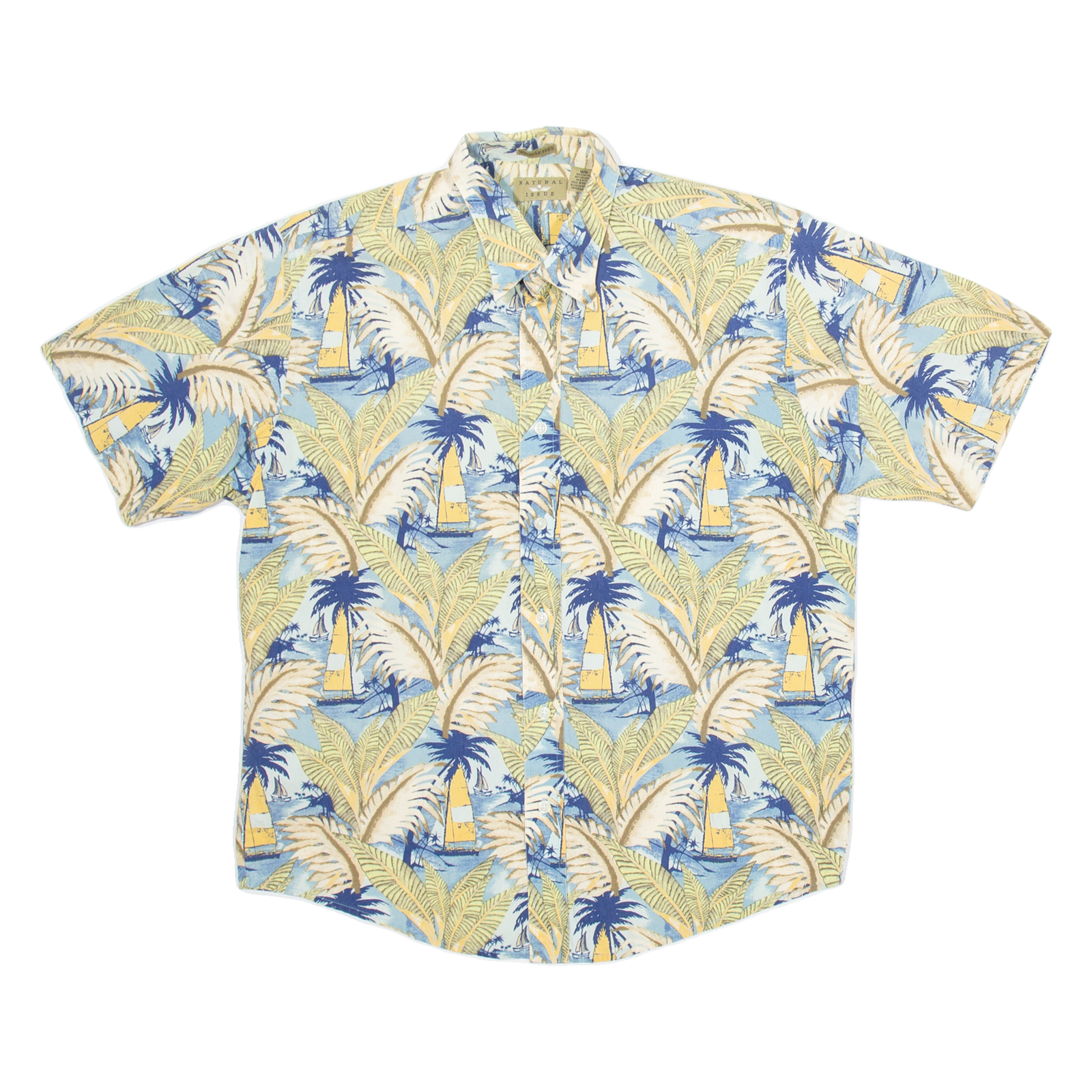 NATURAL ISSUE Mens Hawaiian Shirt Blue Crazy Pattern M Refurbished - N/A refurbished available on Cerqular