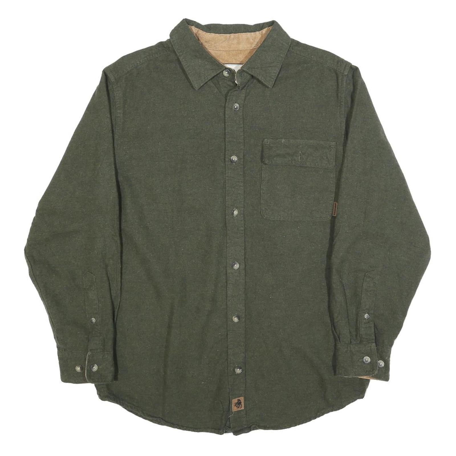 LEGENDARY Mens Green Plain Casual Cotton Shirt S Button Closure Long Sleeve Refurbished - N/A refurbished available on Cerqular