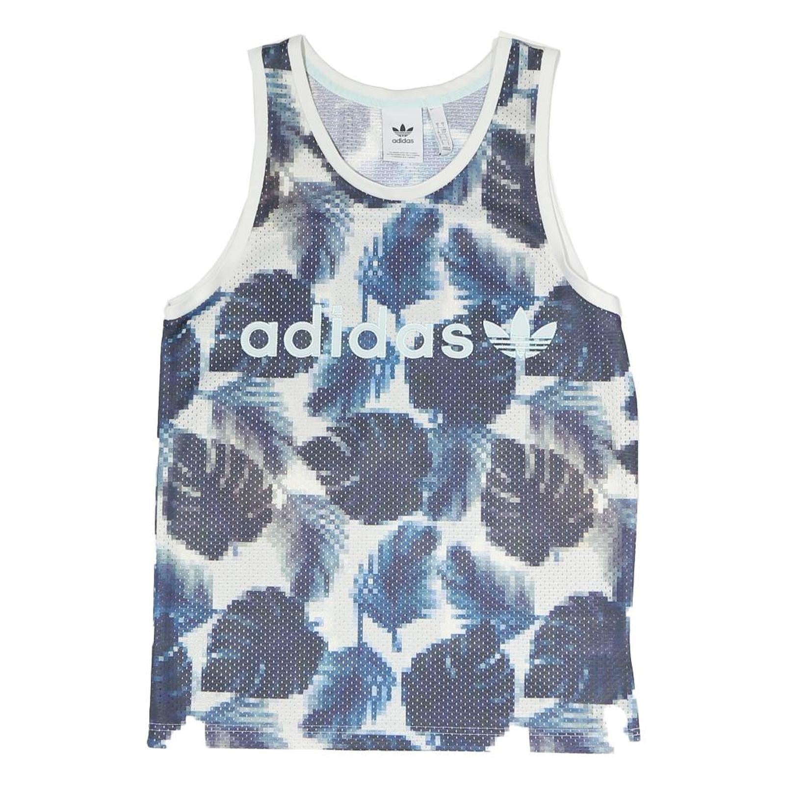ADIDAS Mens Blue White Graphic Vest S Sleeveless Crew Neck Sportswear Refurbished - N/A refurbished available on Cerqular