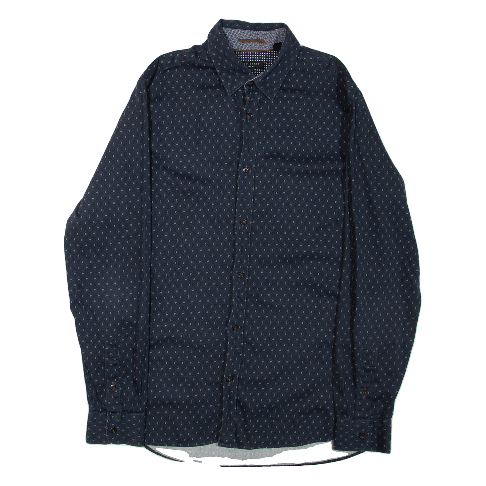 TED BAKER Mens Shirt Blue Geometric Long Sleeve S Refurbished - N/A refurbished available on Cerqular
