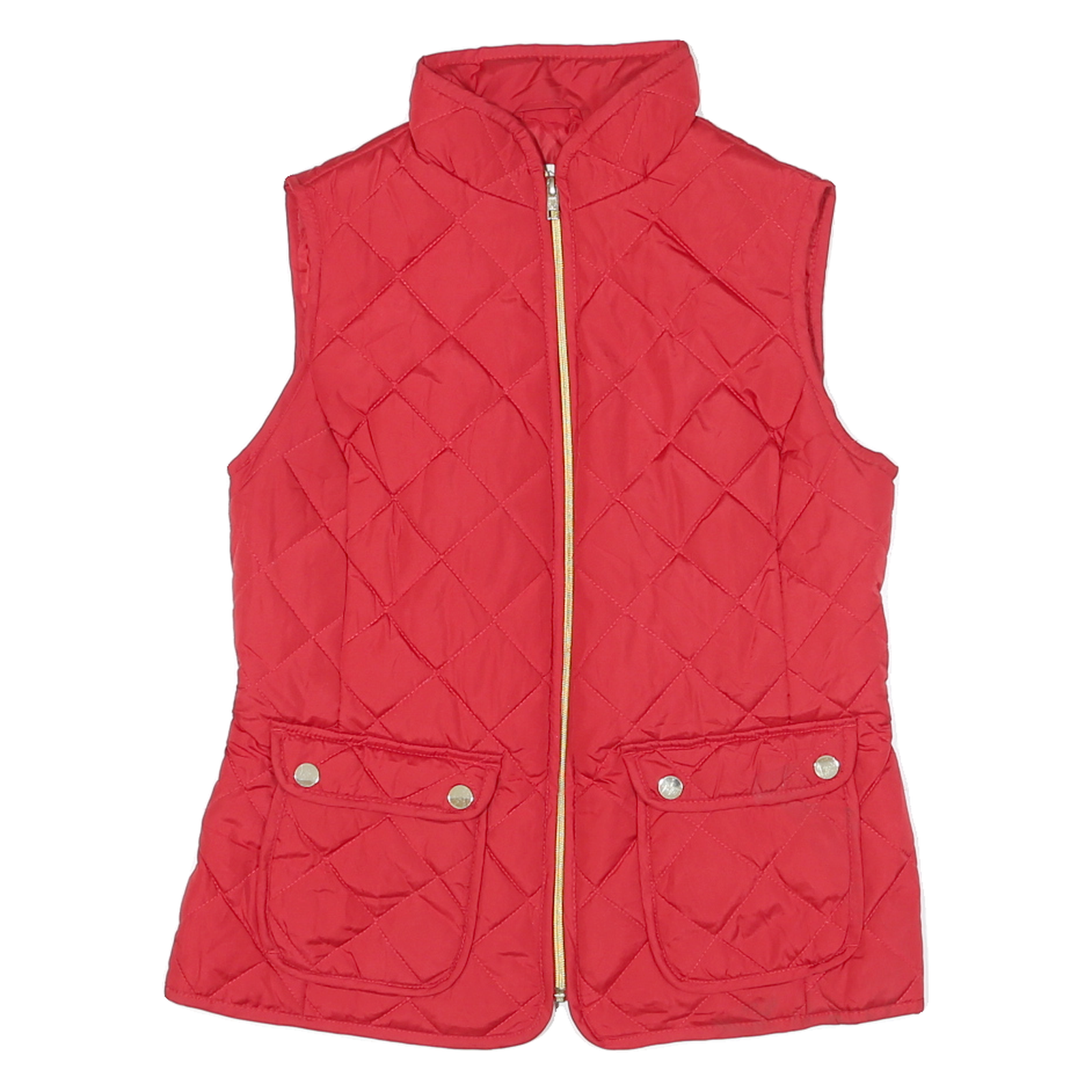ST JOHNS BAY Womens Red Quilted Jacket M Polyester Blend Zip Pockets Refurbished - N/A refurbished available on Cerqular
