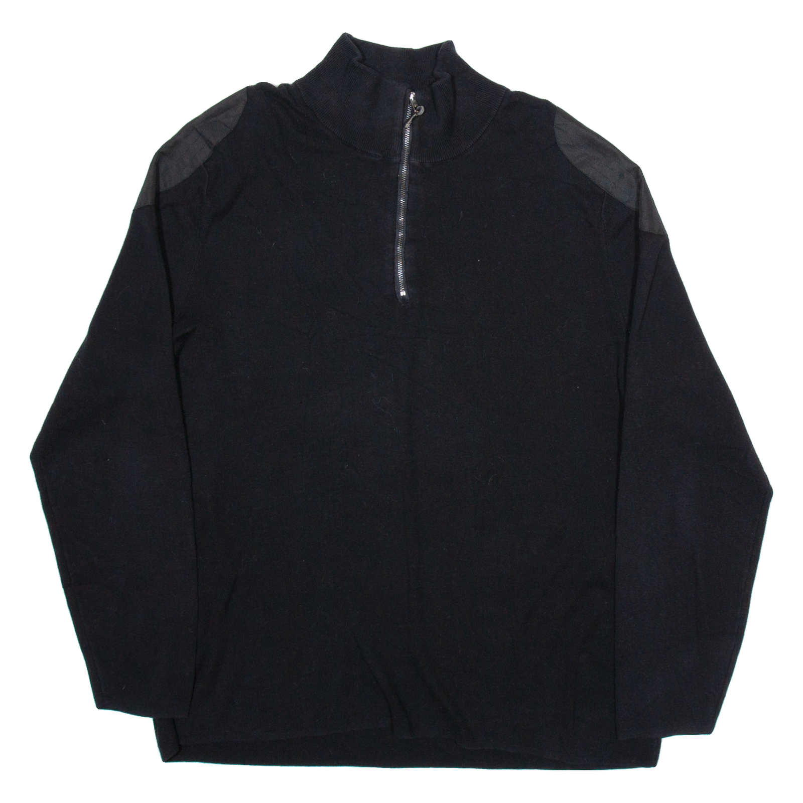 CALVIN KLEIN Slim Fit Mens Jumper Black 1/2 Zip Tight Knit XL Refurbished - N/A refurbished available on Cerqular