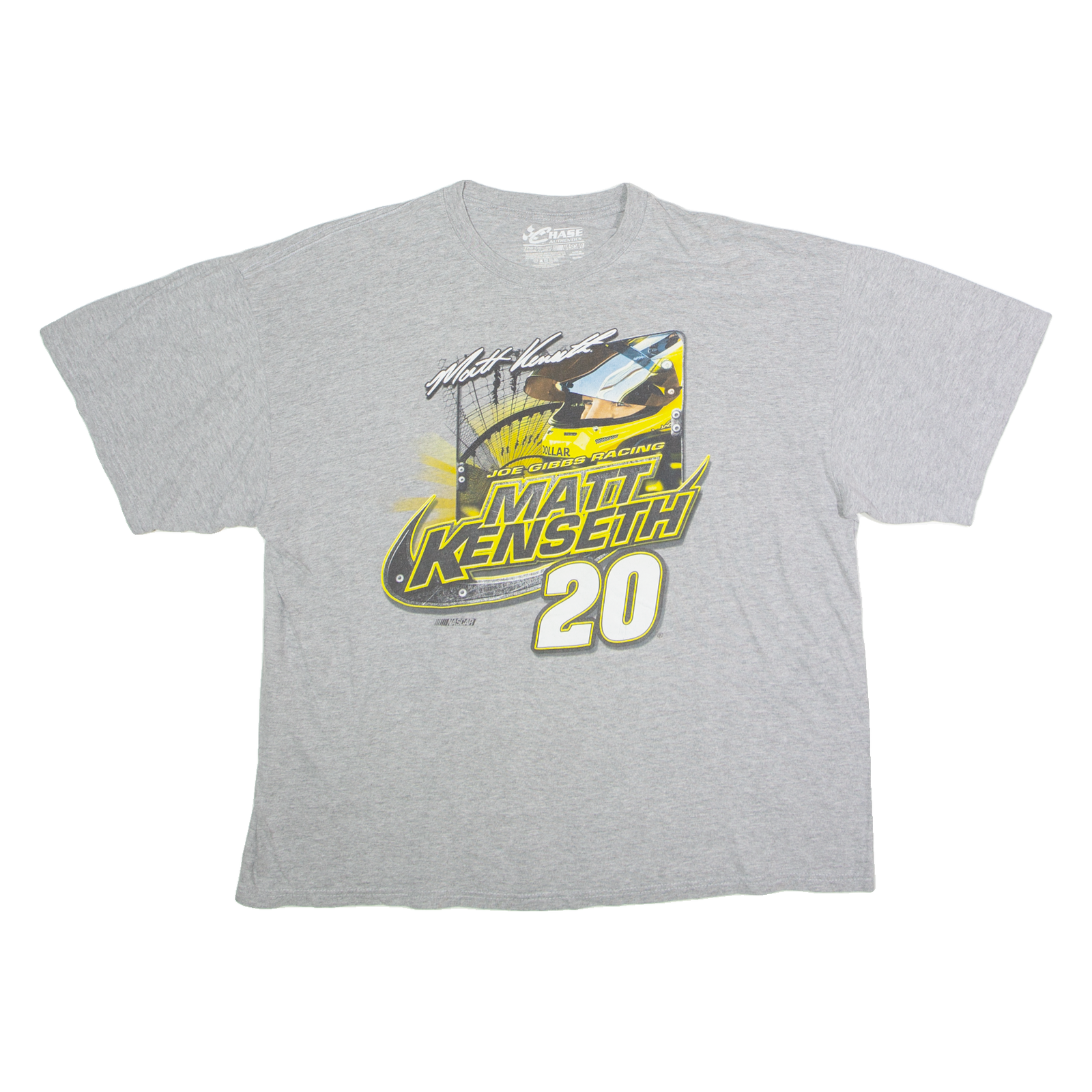CHASE AUTHENTICS Matt Kenseth #20 NASCAR Racing Mens T-Shirt Grey USA 2XL Refurbished - N/A refurbished available on Cerqular